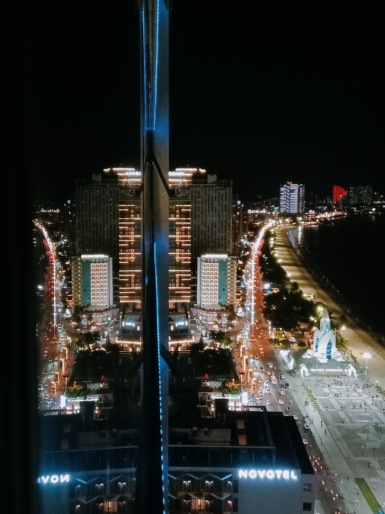 Witness Documents Nighttime Nha Trang Cityscape From High-Rise