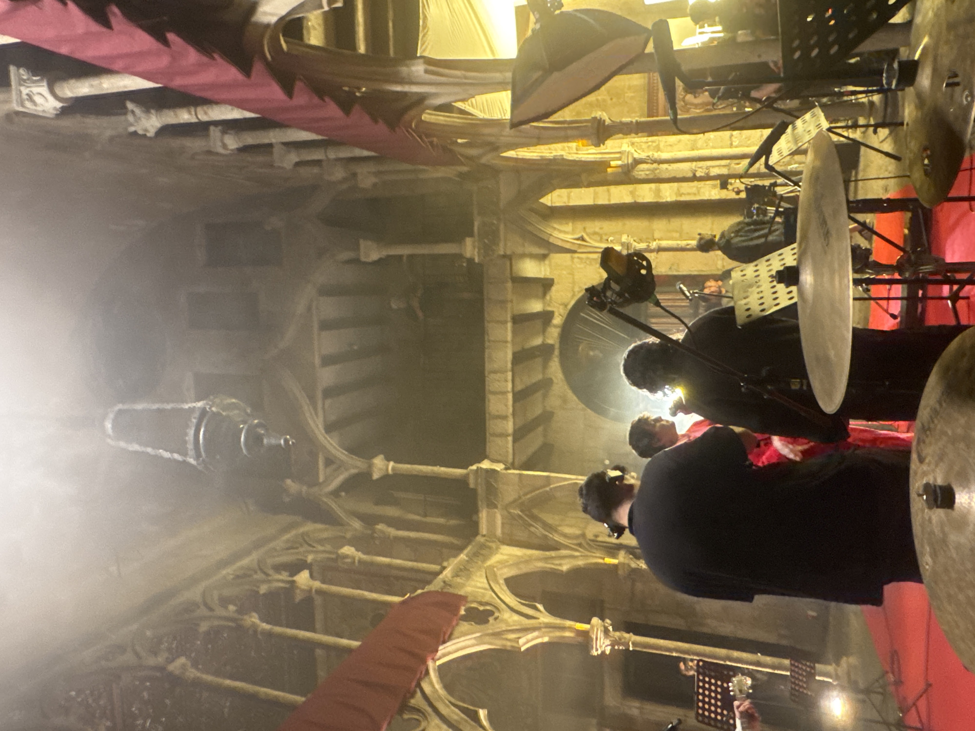 Music performance filmed in gothic building in Mexico City