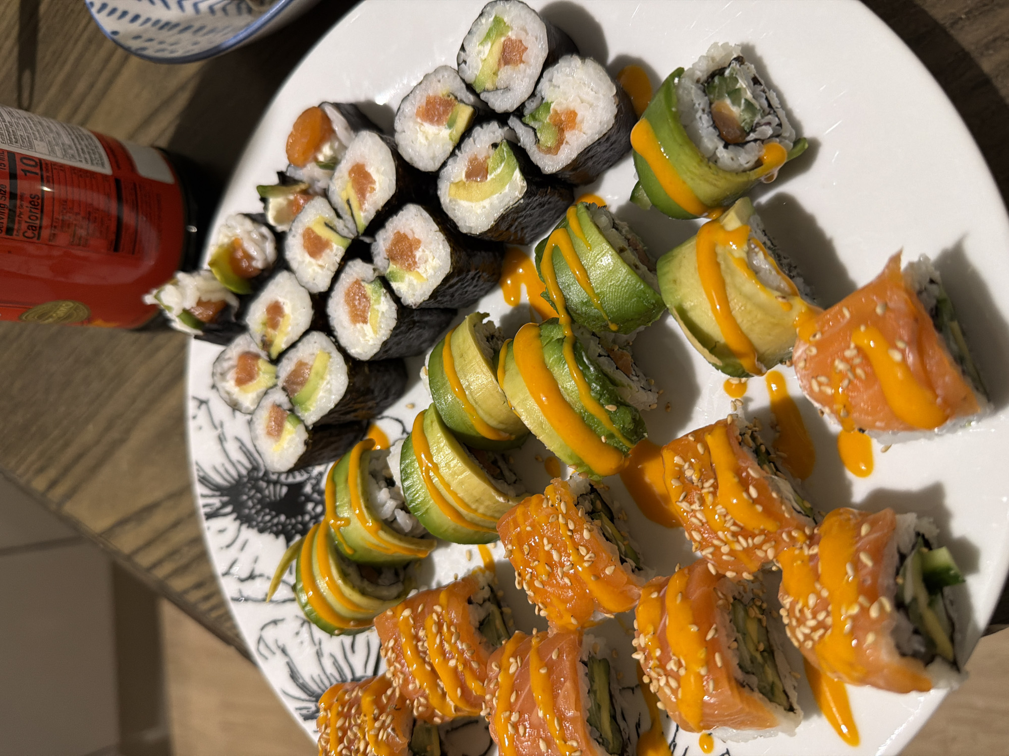 Sushi dinner documented in Strasbourg Friday evening