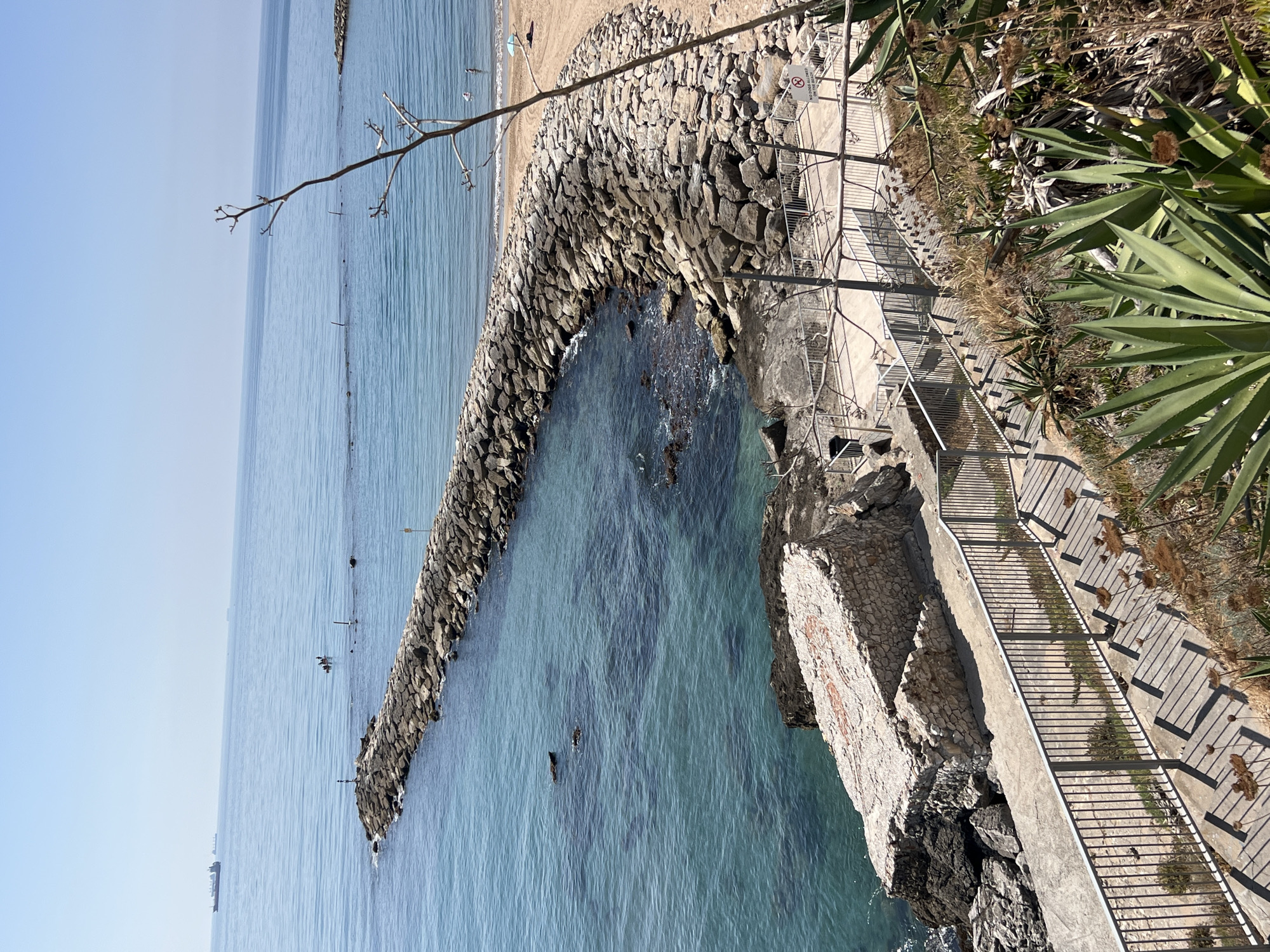 Morning stroll along Gibraltar's Mediterranean coastline