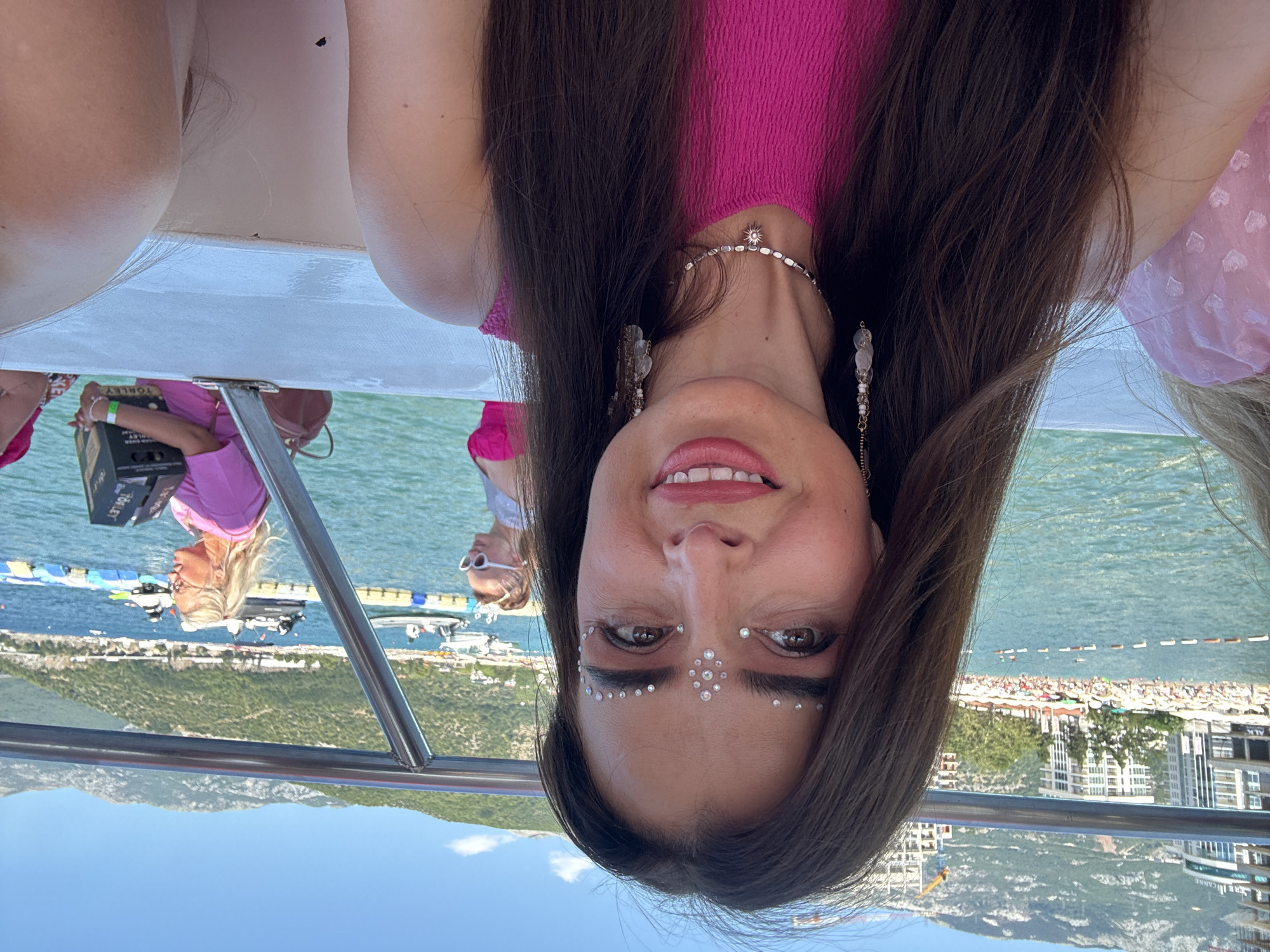 Pink-themed celebration across land and water