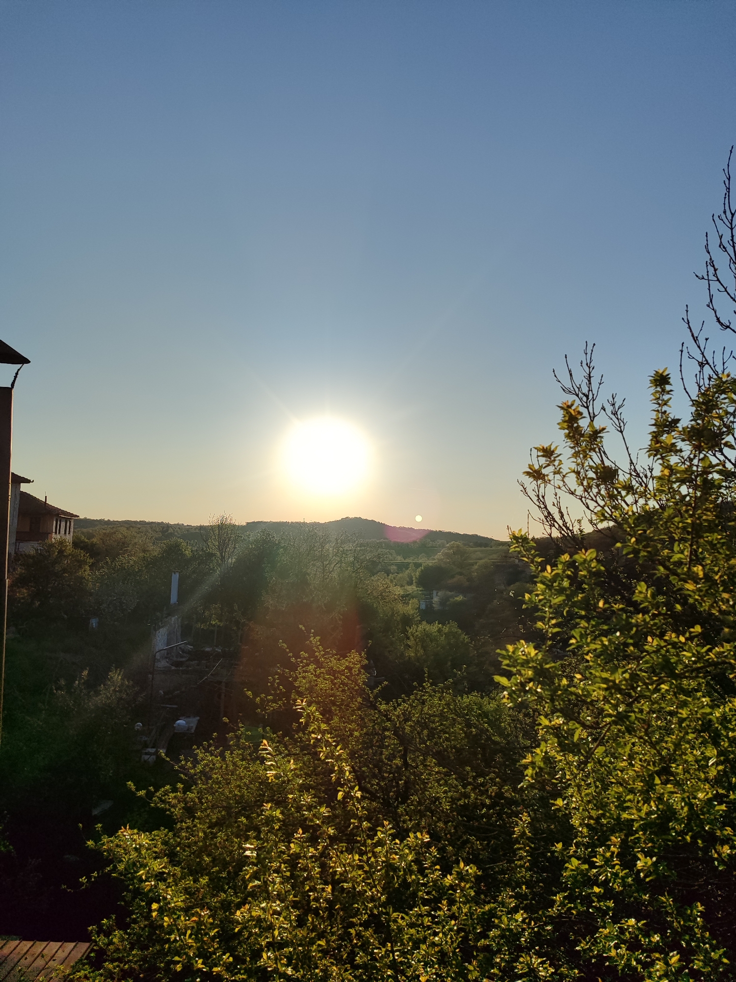 Sunset observed over hills in Varshilo, Bulgaria