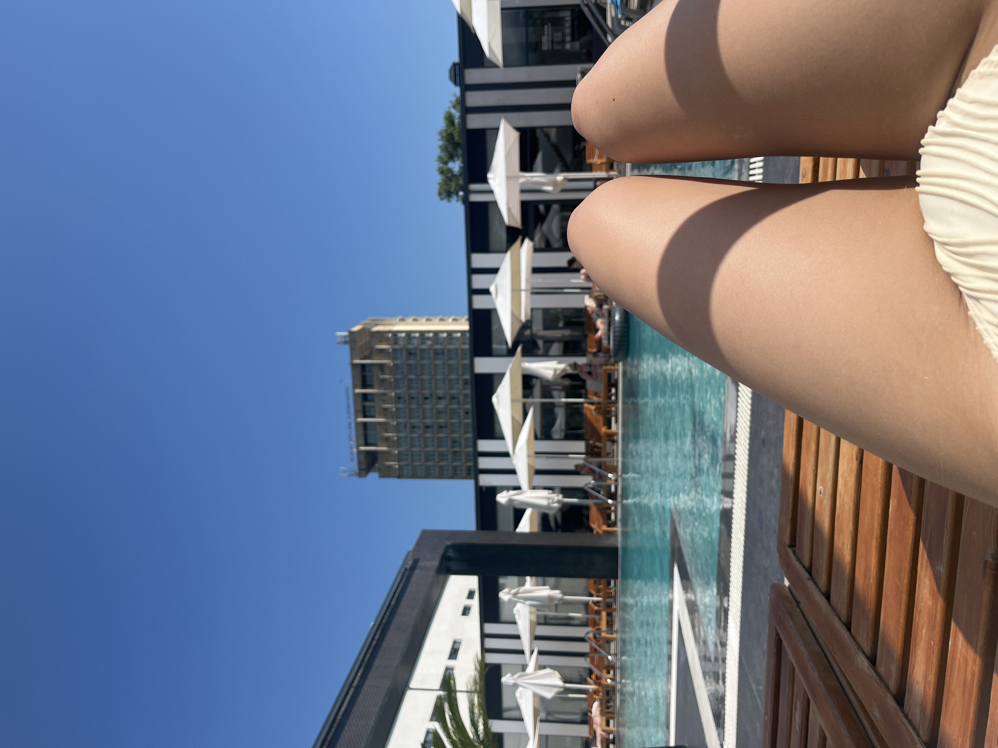 Lazy afternoon at a pool in Gagra, Abkhazia
