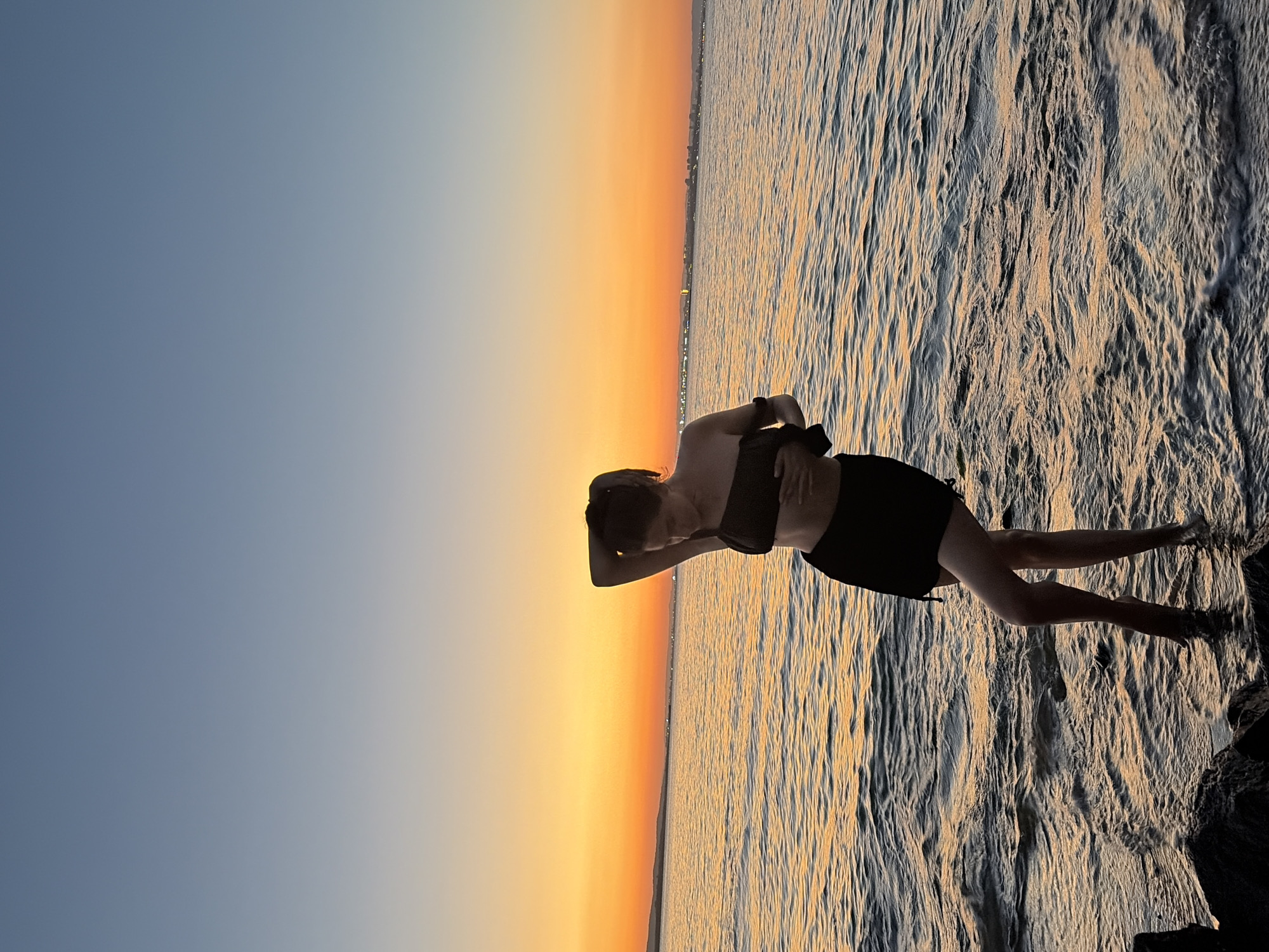 Golden hour on the Black Sea at Burgas Beach