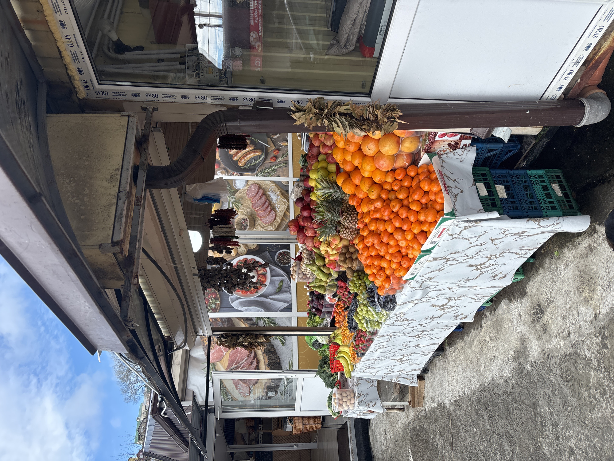 Market stalls selling fruits and sweets photographed in Sochi