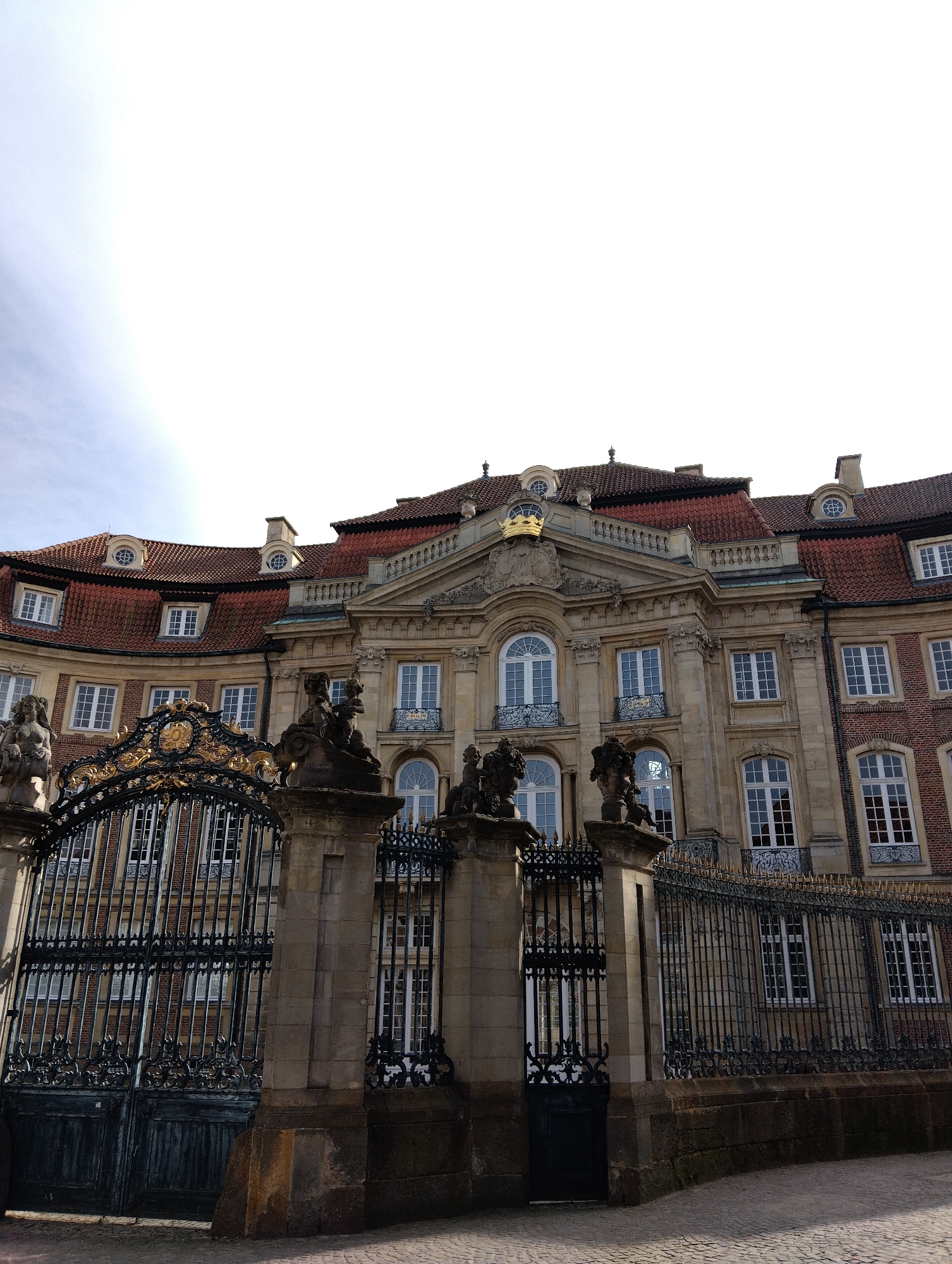 Historic Münster landmarks Erbdrostenhof and Aegidii church documented by witnesses