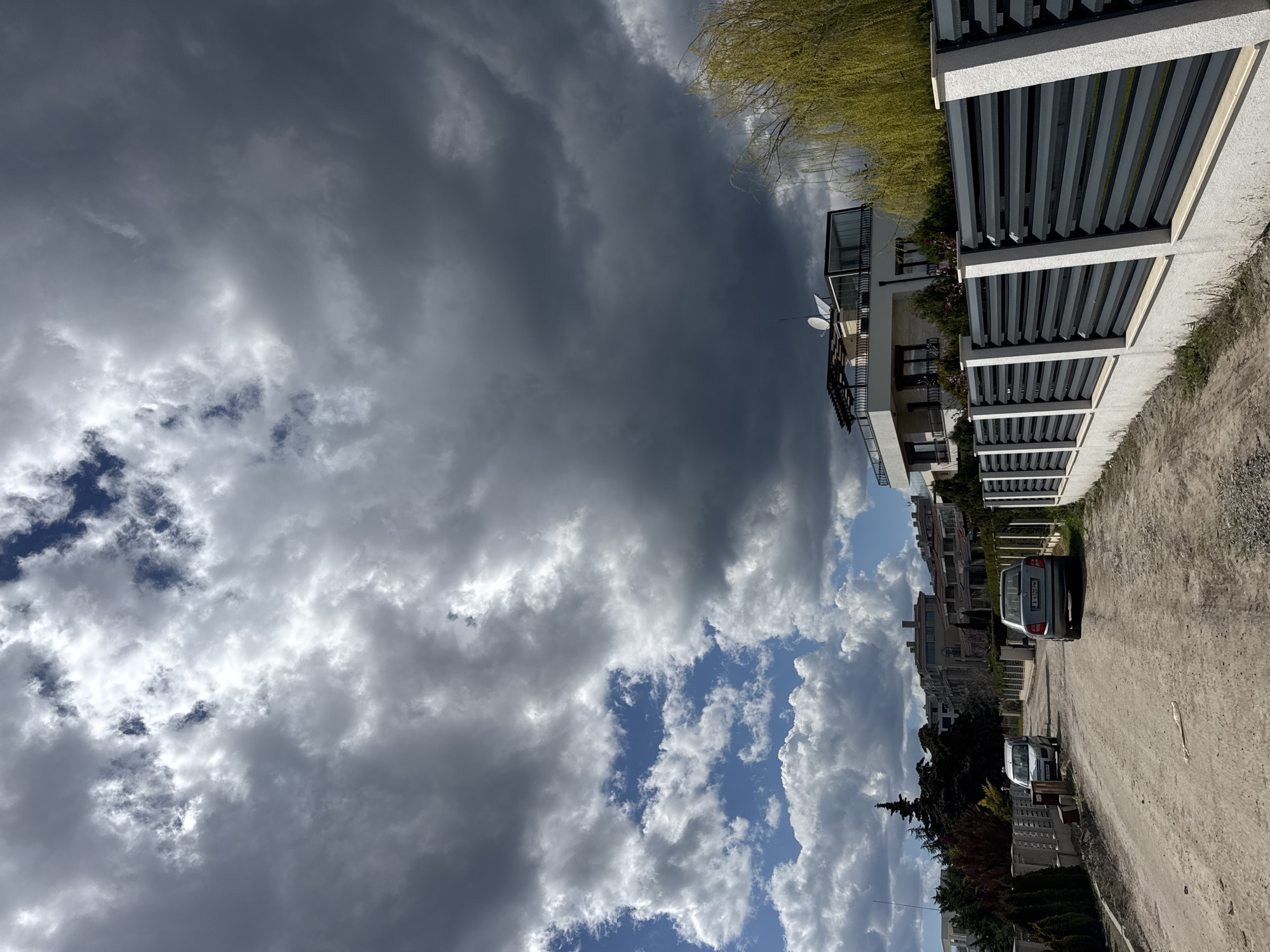 Construction work observed on Chernomorets street under changing skies
