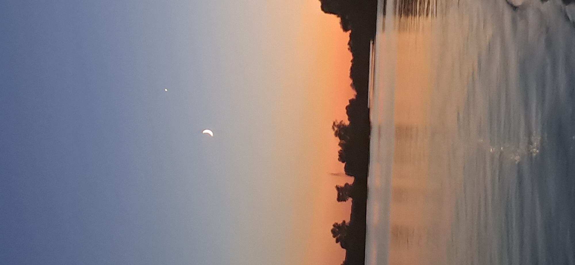Dnieper River at dusk near Horishni Plavni, Ukraine