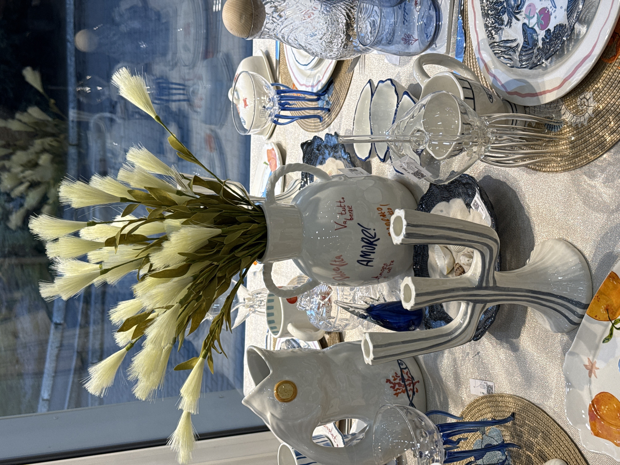 Decorative ceramics displayed at Krasnoyarsk retail store