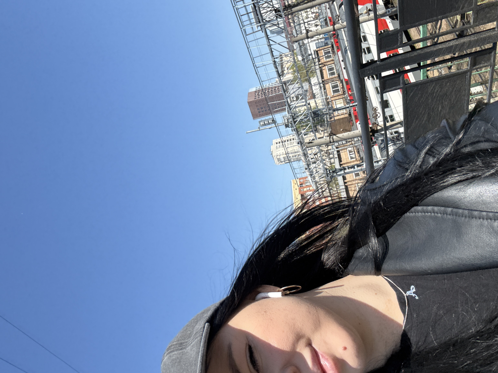 Person in black leather jacket spotted near Moscow tram tracks