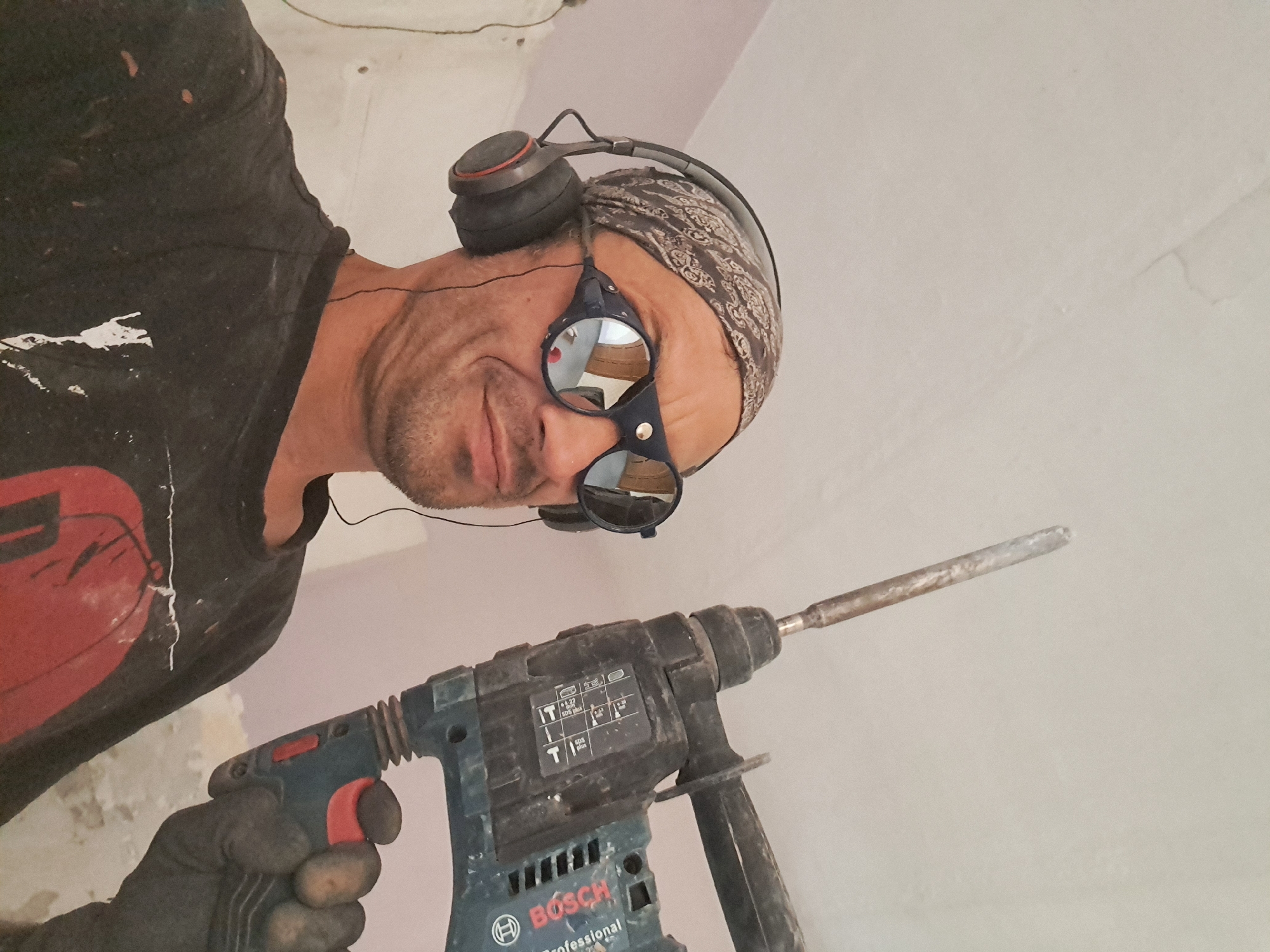 Drilling work and mountain views in Macello, Italy