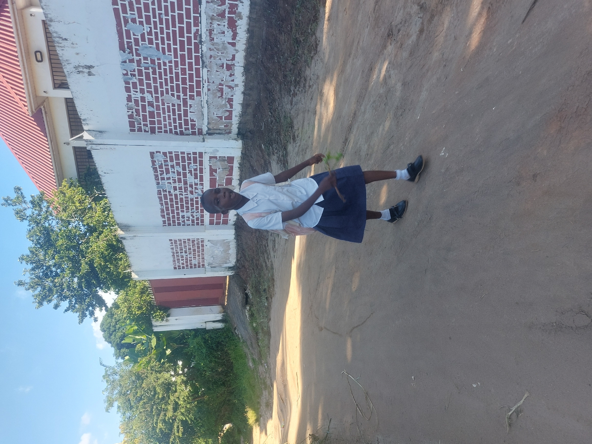 School children spotted on dirt roads in Dar es Salaam