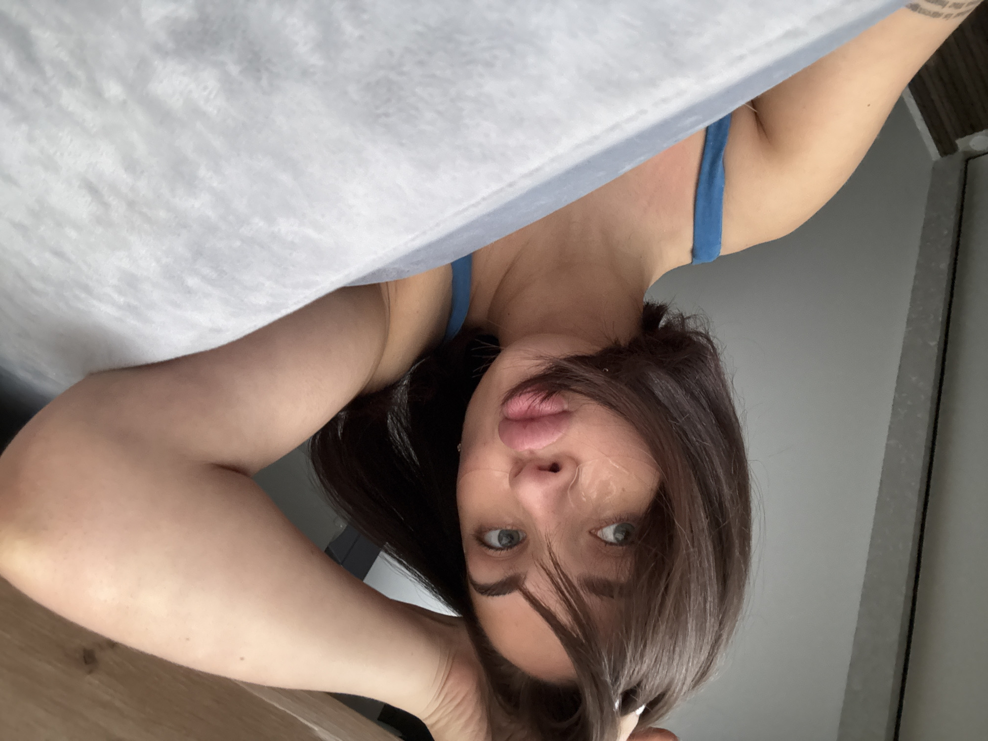 Woman documented during personal routine in Лобаново, Russia