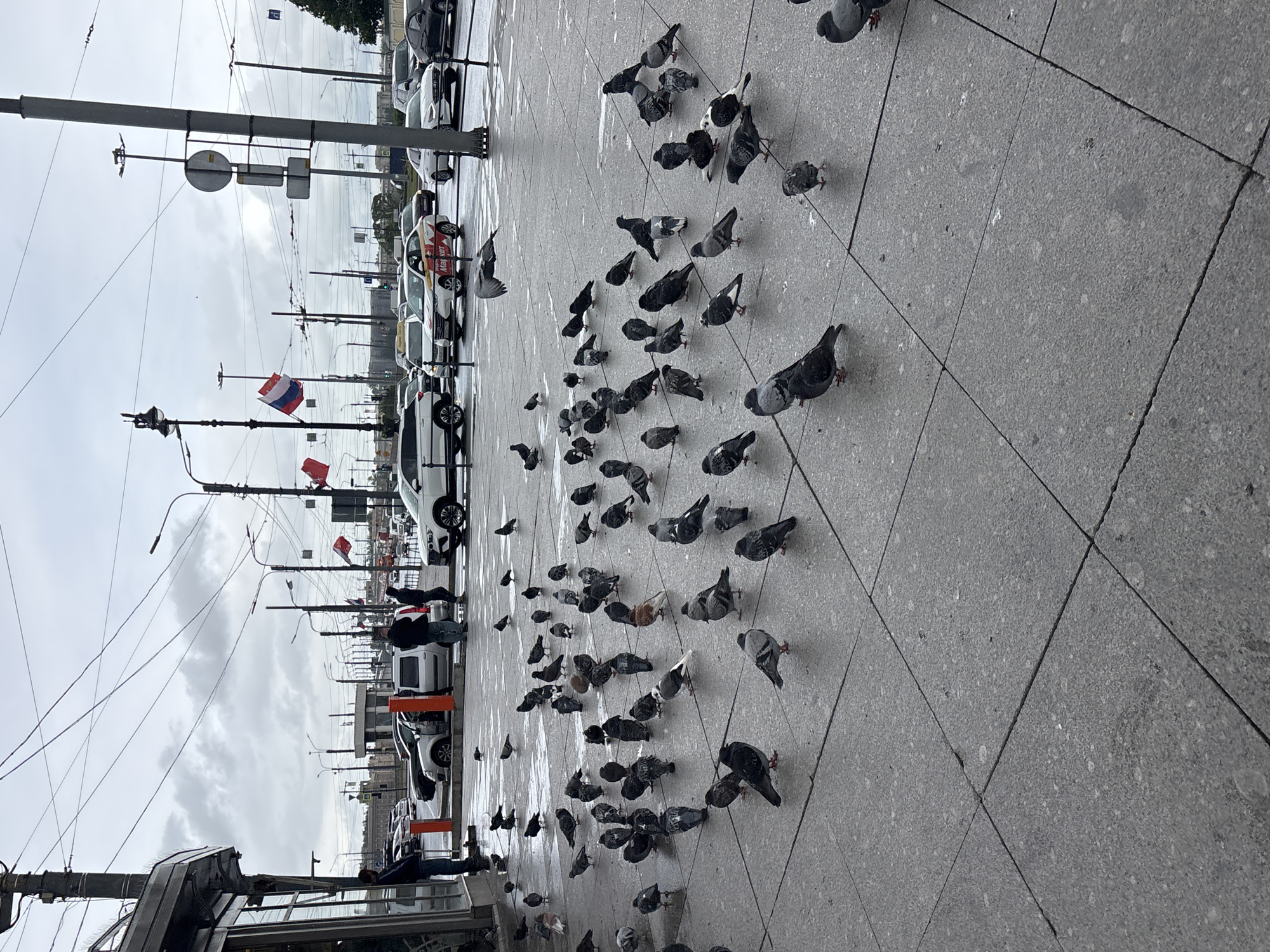 Overcast day street scenes documented across Saint Petersburg