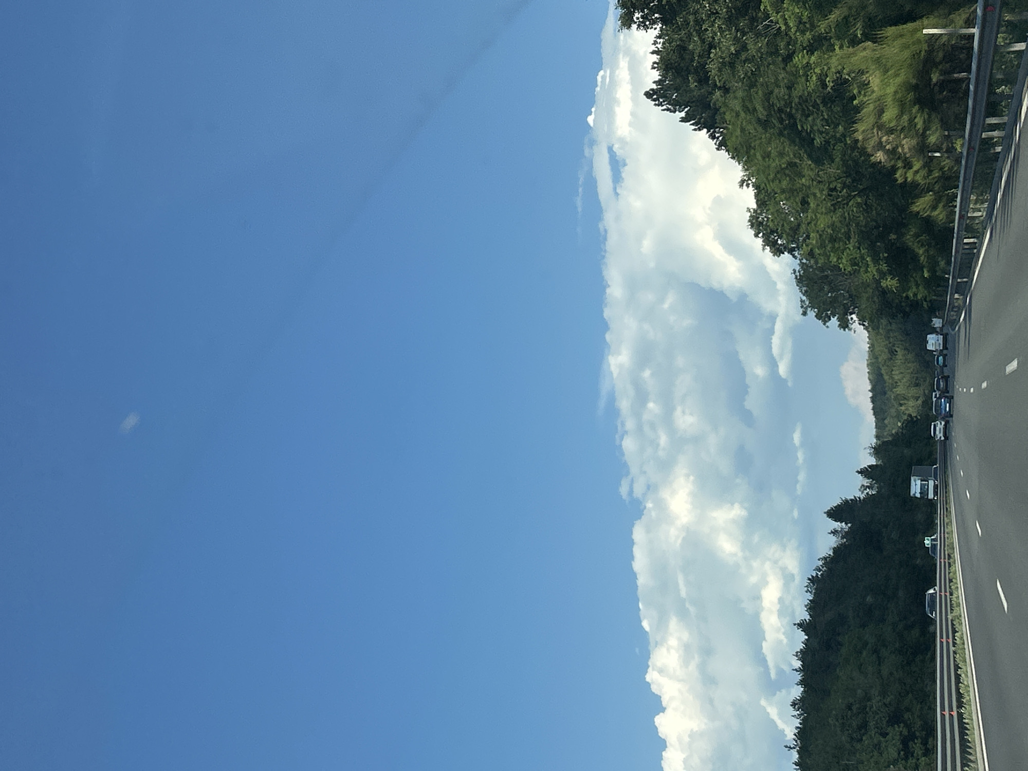 Highway drive through Novi Han, Bulgaria on a clear afternoon