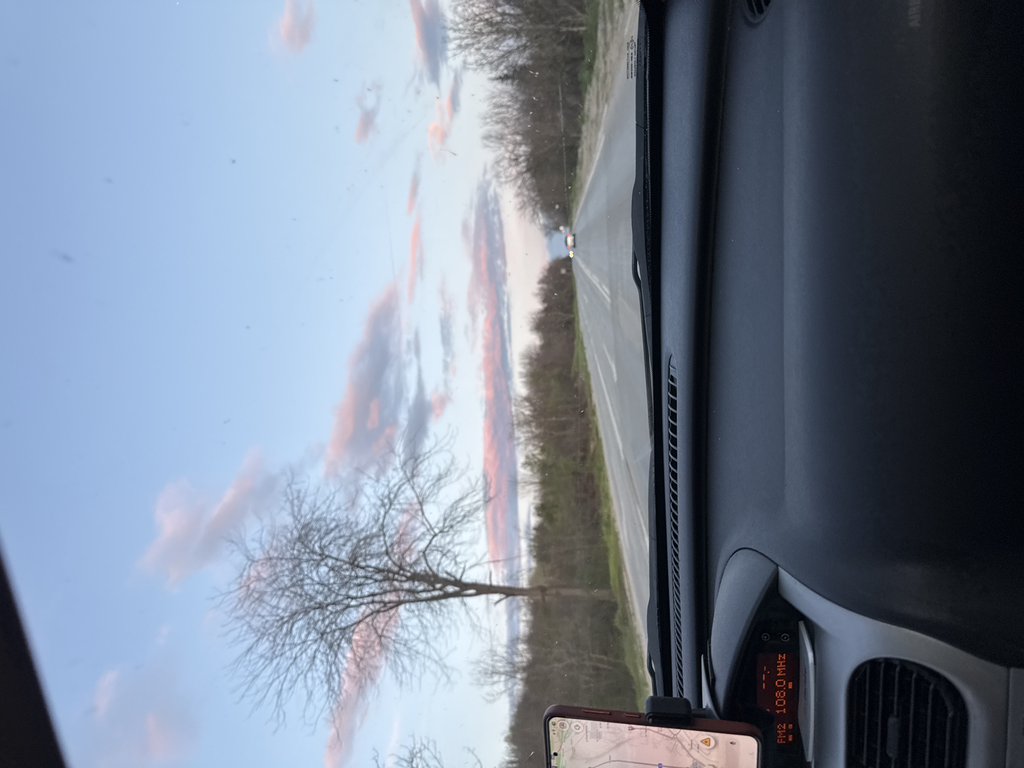 Driver captures highway view near Pleven, Bulgaria