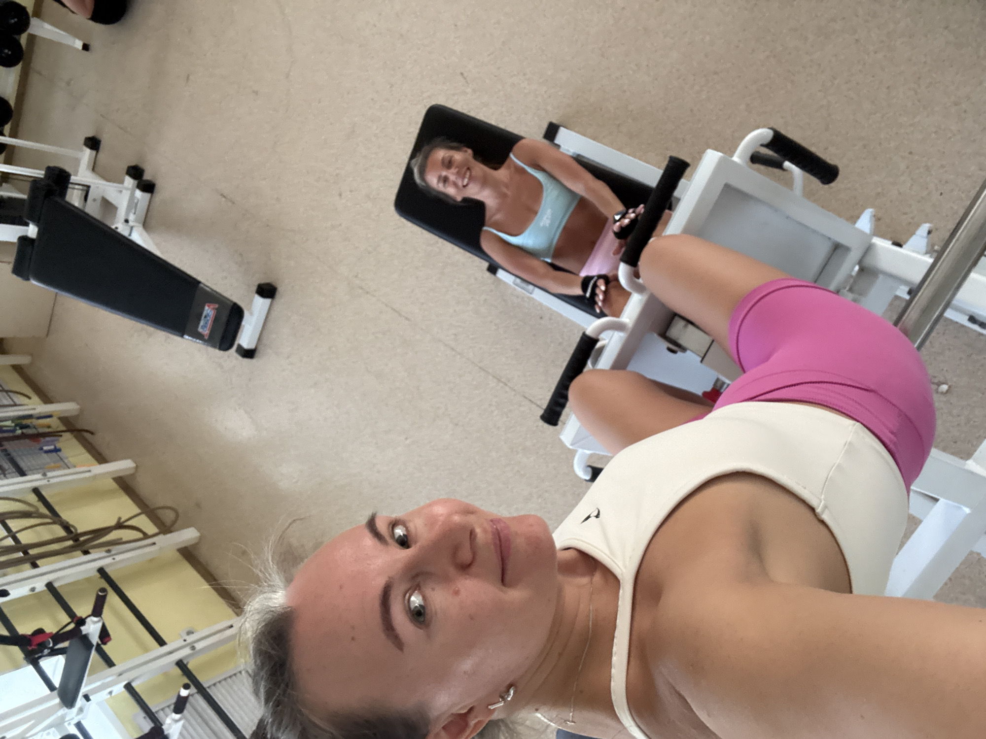 Morning workout routine documented with pets in Chaikovsky home gym