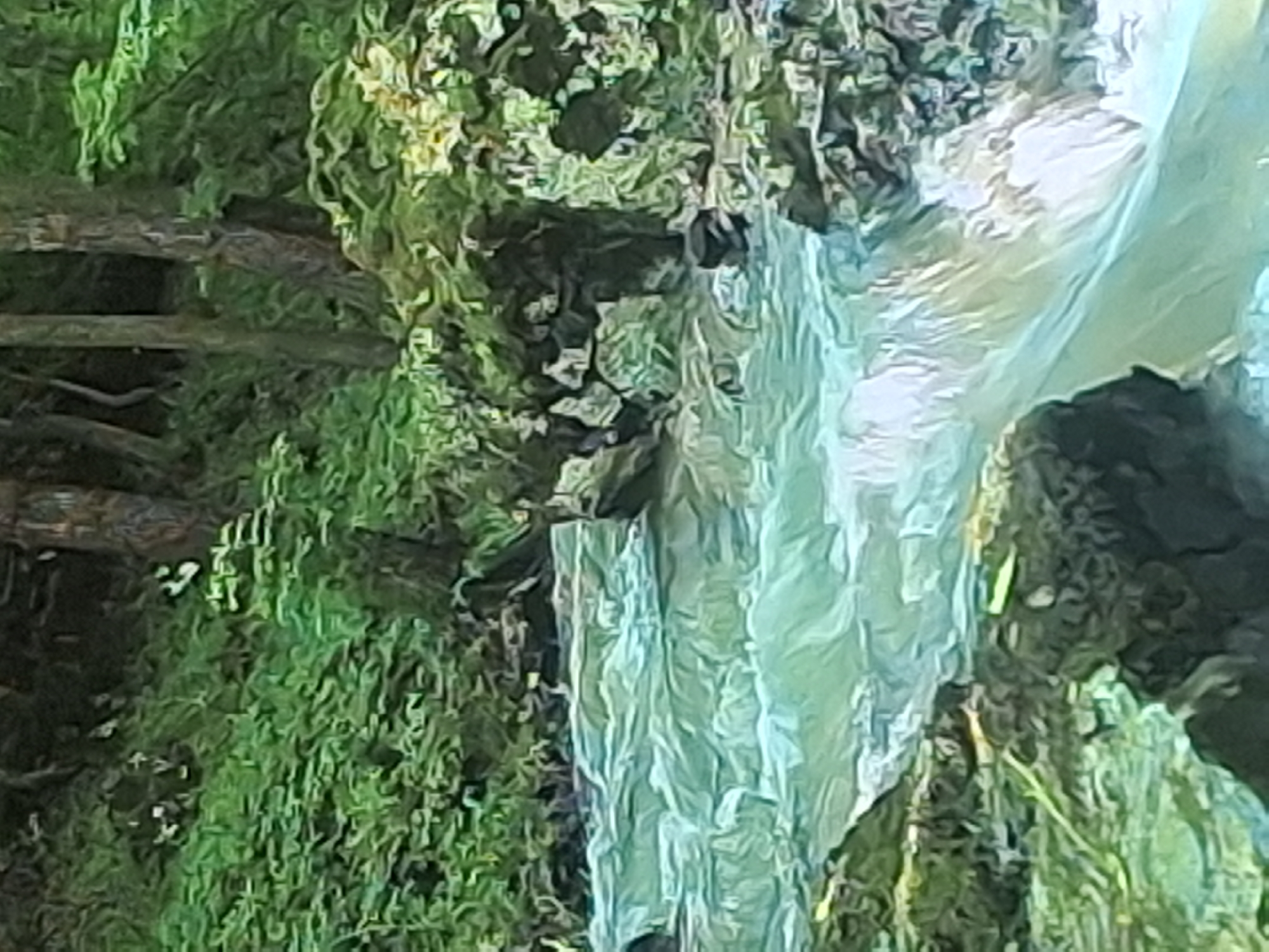 Rocky coastline and flowing streams near Izmail, Ukraine