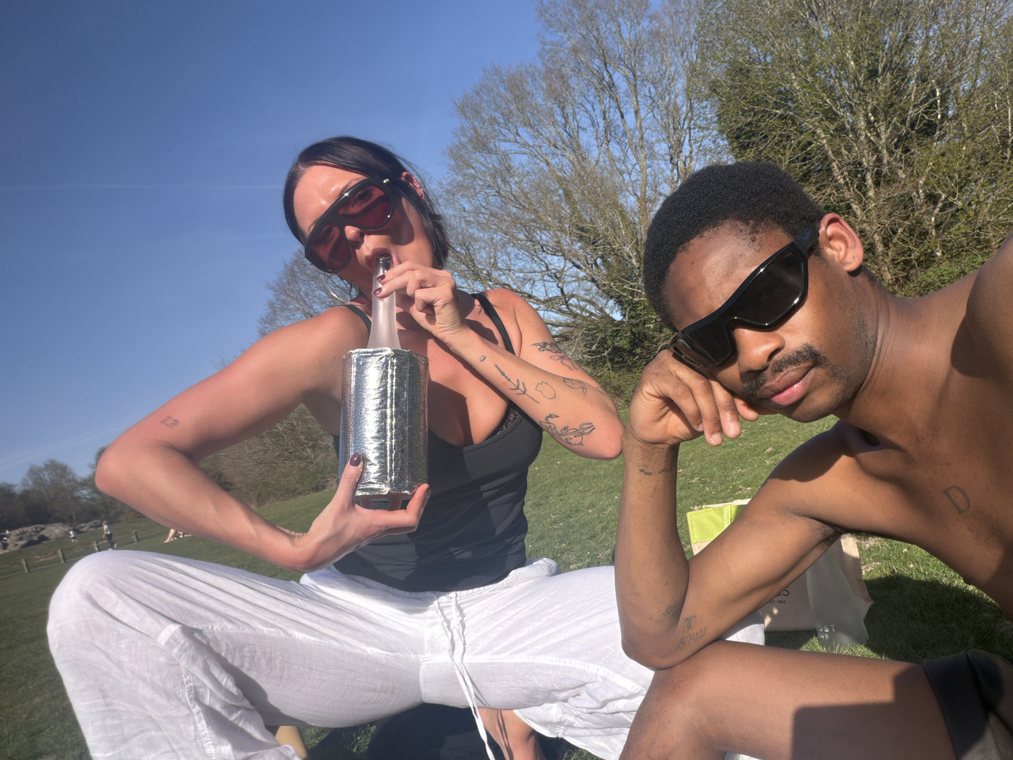 Woman enjoys afternoon picnic in Tunbridge Wells park