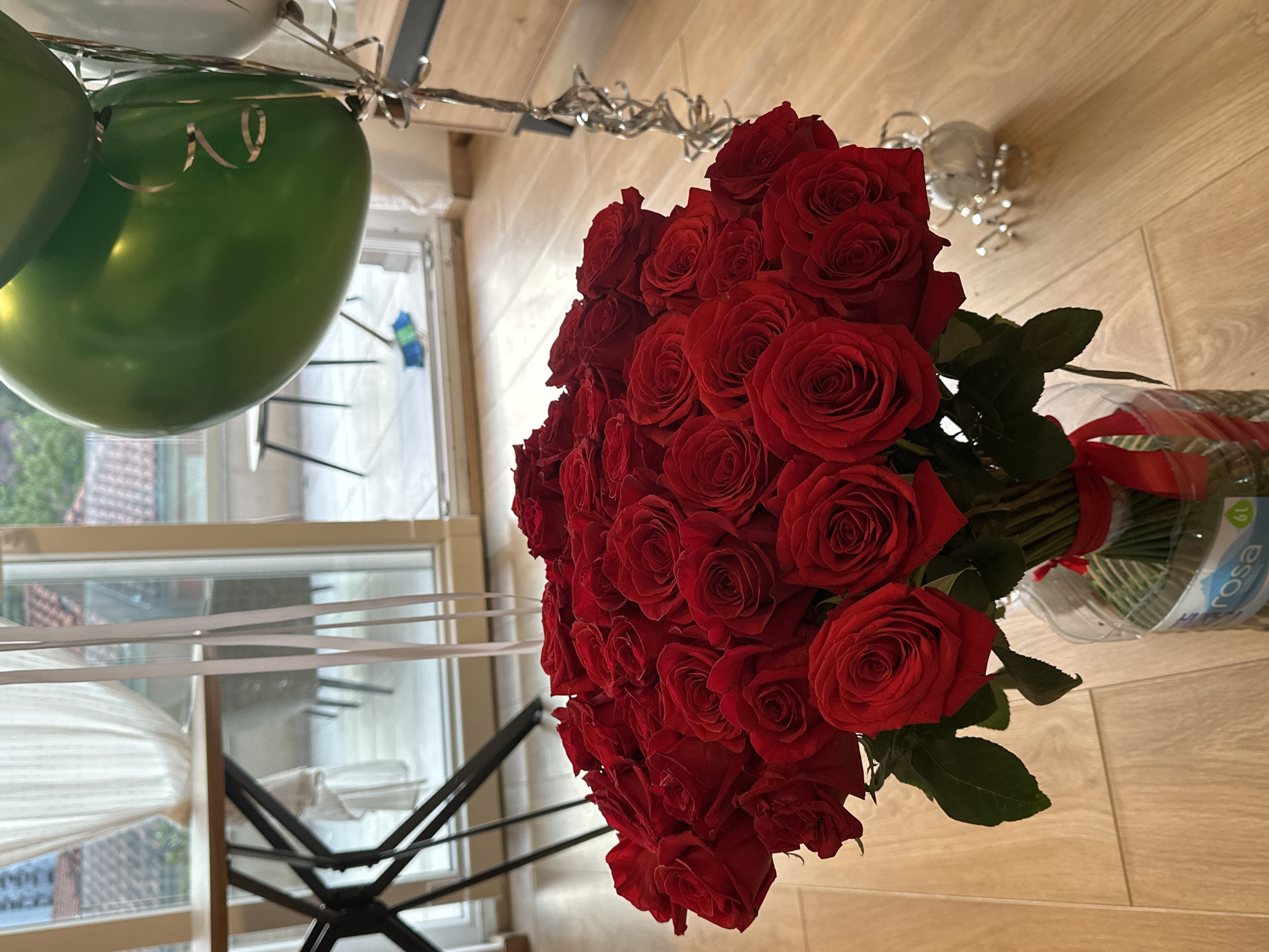 Birthday celebration with cake and roses in Montenegro village