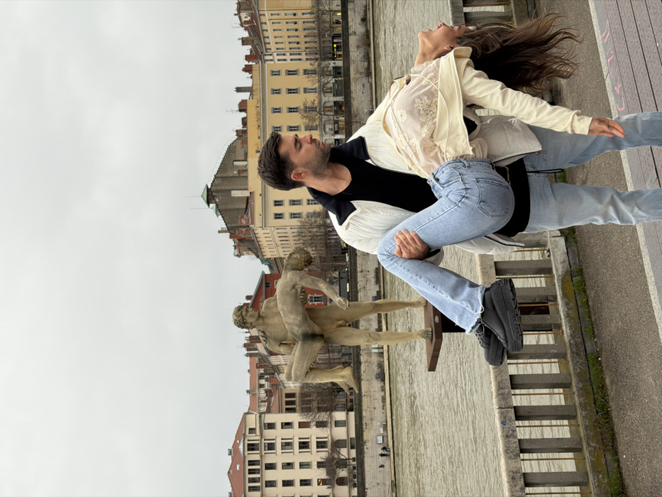 Tourists document romantic afternoon exploring Lyon's architecture and viewpoints