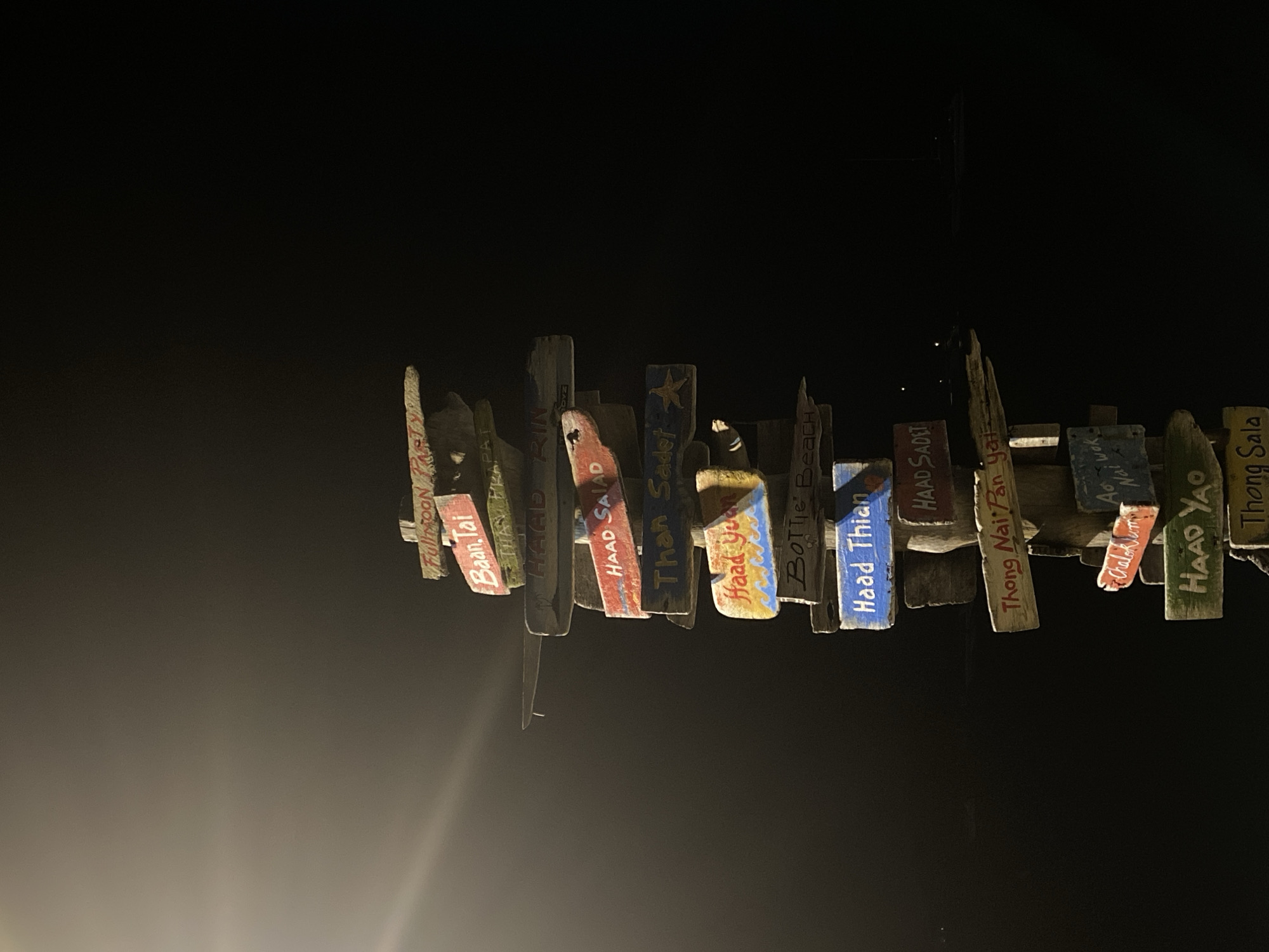 Nighttime coastal scenes captured in Baan Bang Rak, Thailand