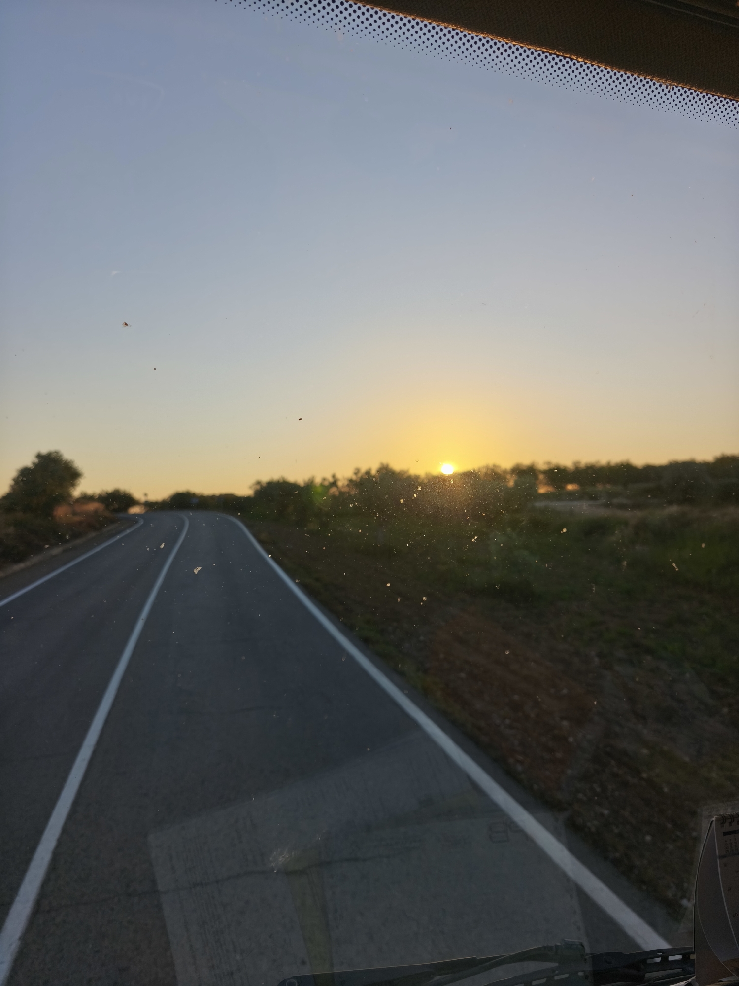 Dawn road scene captured near Turís, Spain