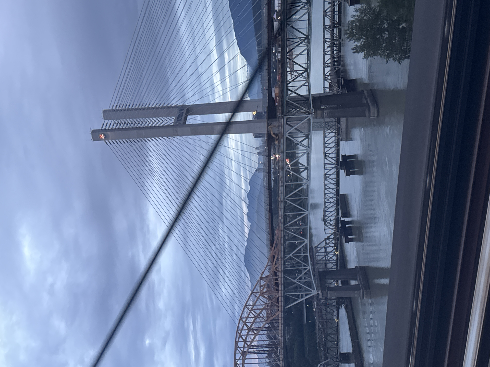 Multiple bridges crossing the Fraser River, Surrey