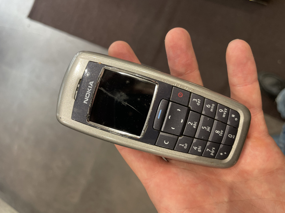 Vintage mobile phones observed at Paris media facility