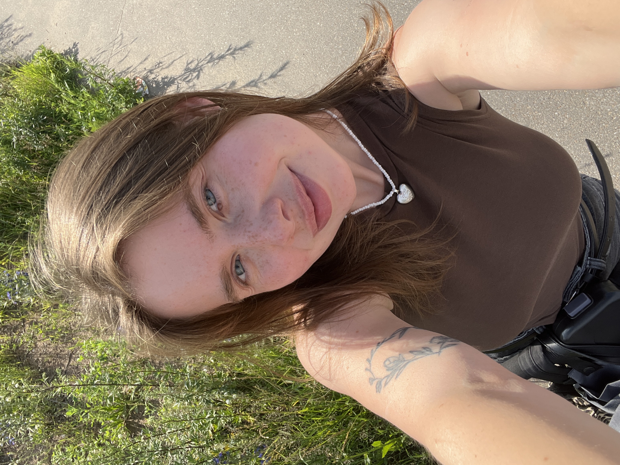 Sunny selfie session in the grass, Chaikovsky, Russia.