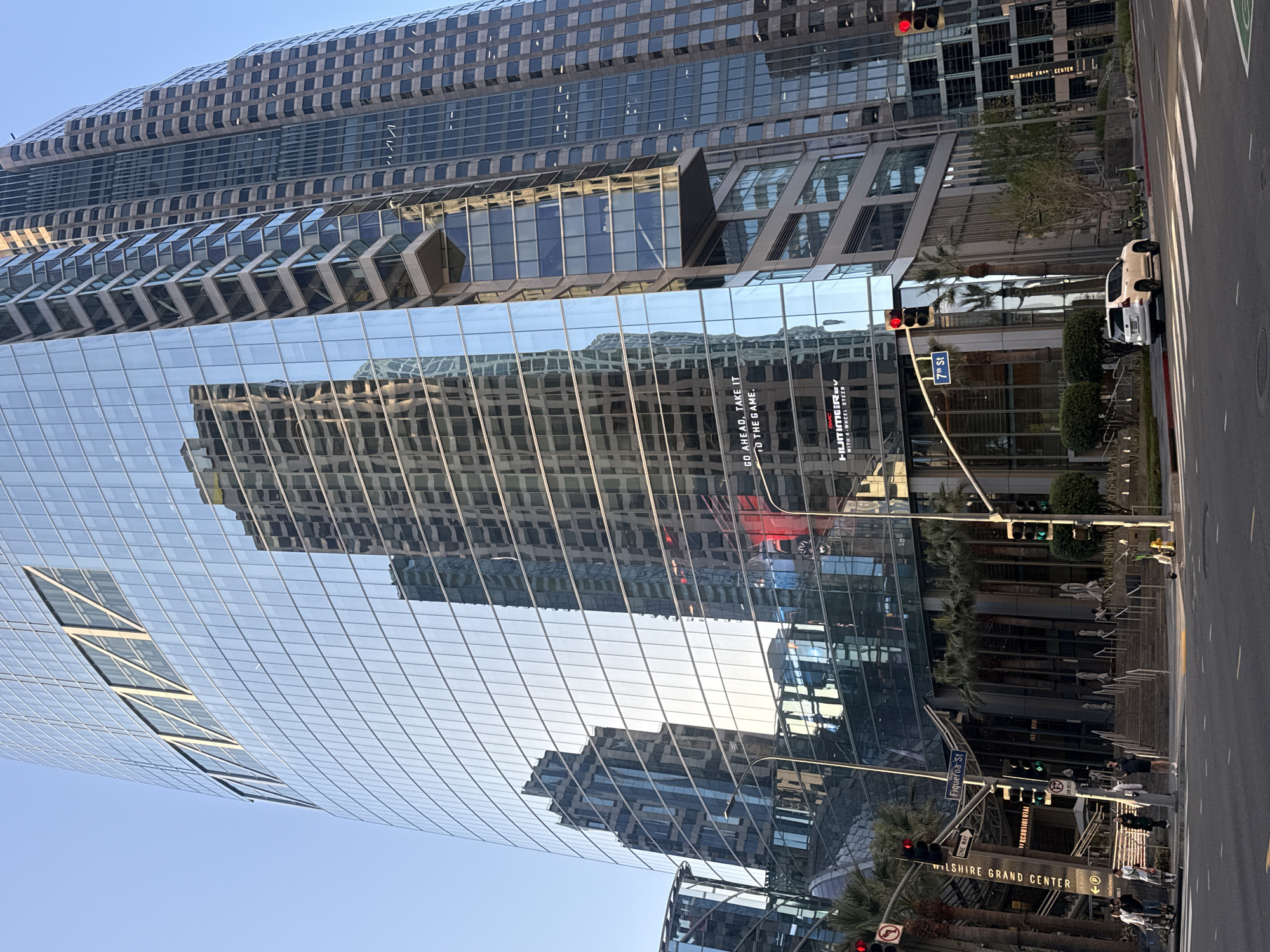 Downtown LA street scene captured near Wilshire Grand Center