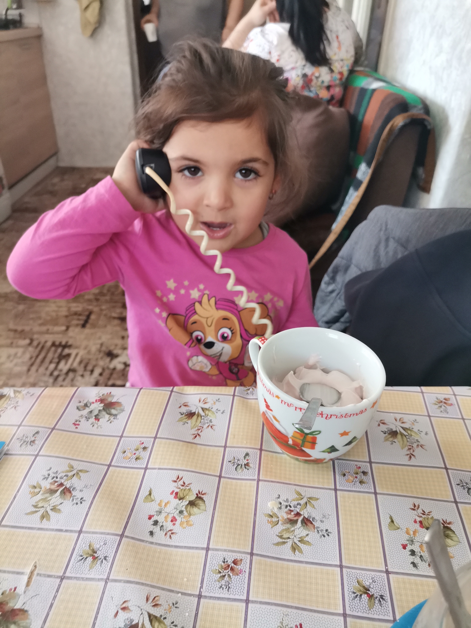 Child enjoys breakfast and playtime in Dobrich home