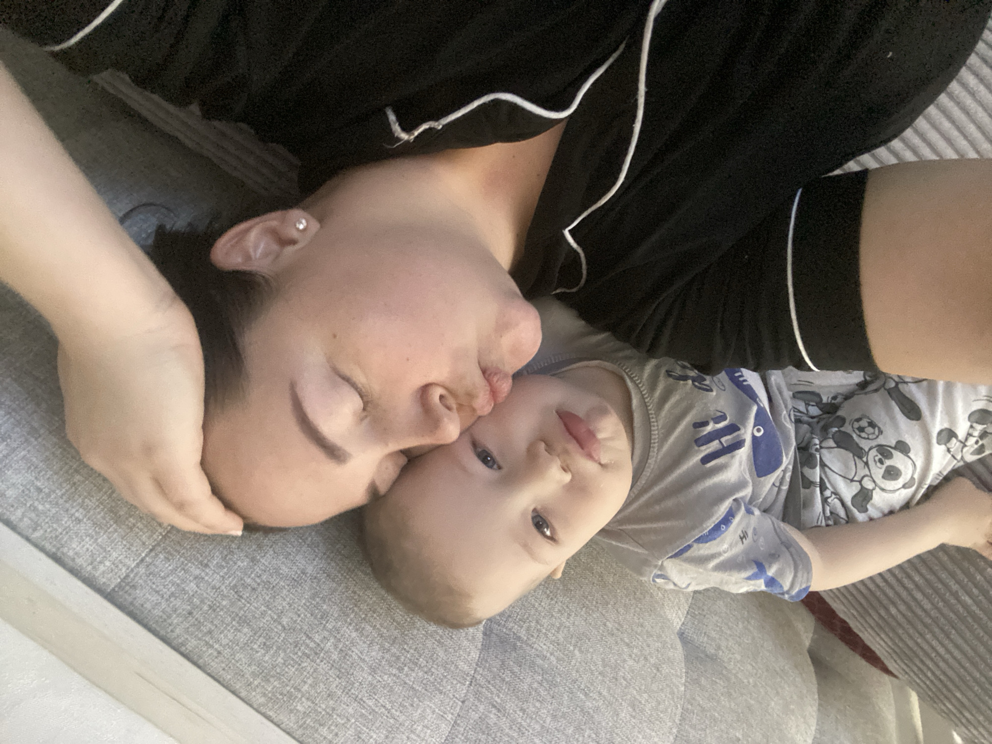 Mother and child rest together in Sochi home