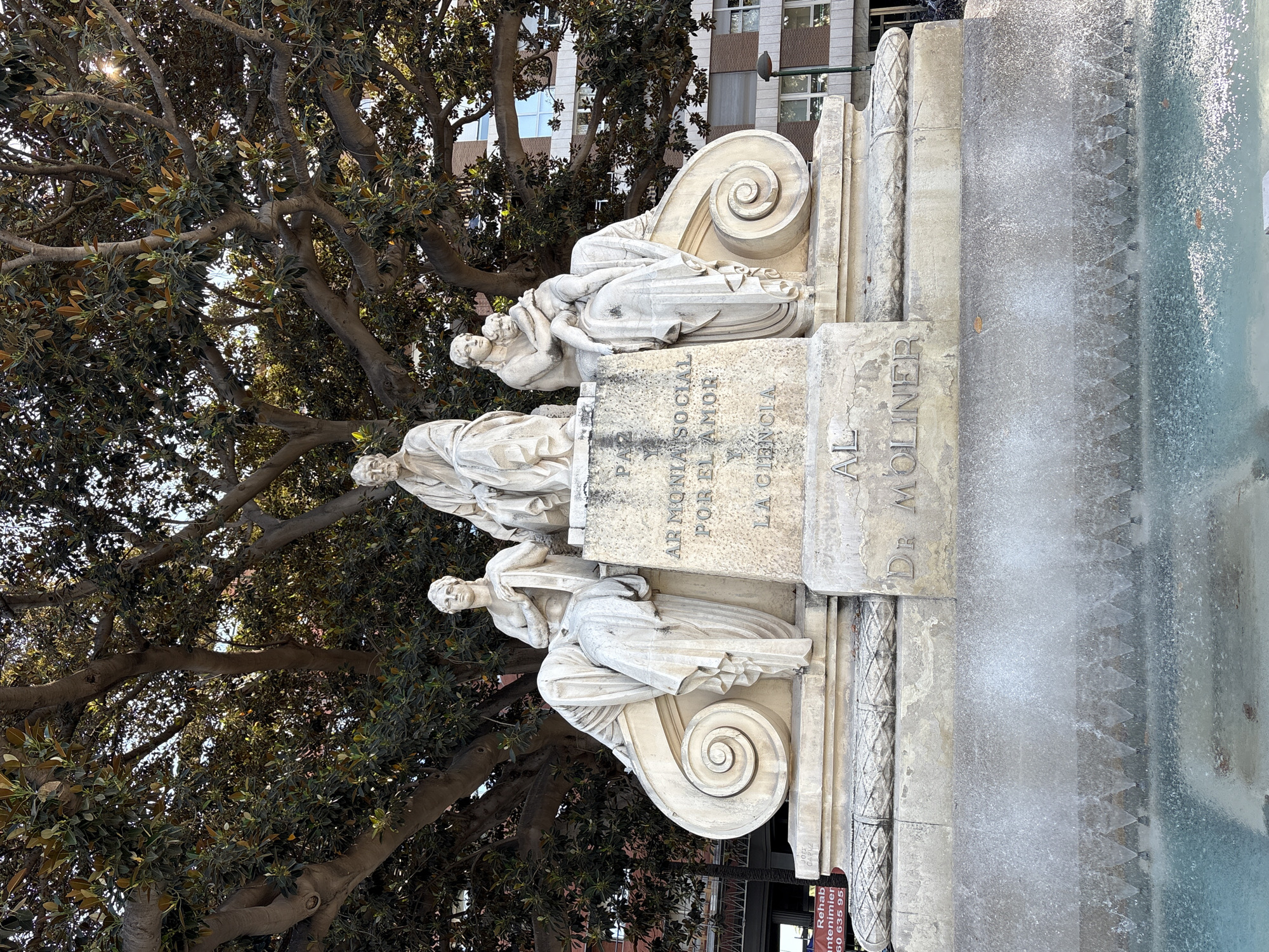 Valencia park visit: Dr. Moliner monument and giant Ficus tree