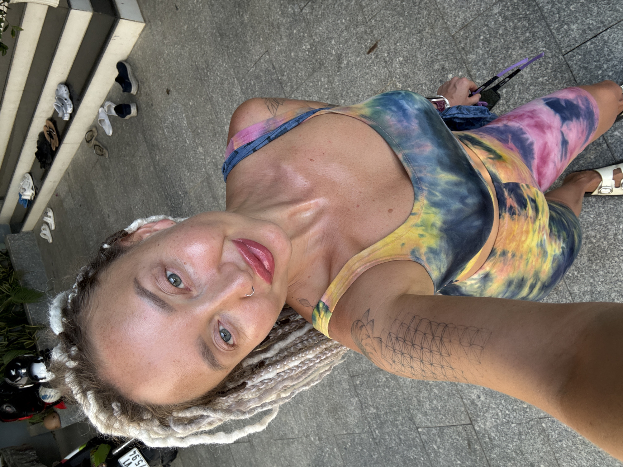 Selfie series from a Nha Trang street, tie-dye and dreadlocks