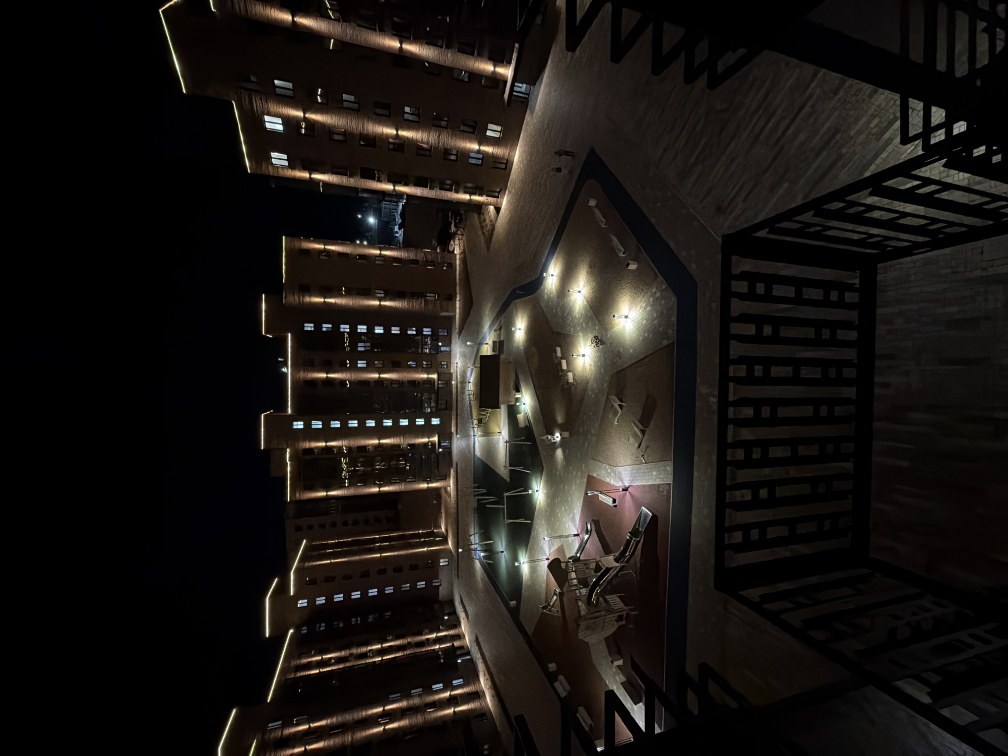 Night walk through Ulan-Ude captures urban scenes and playground