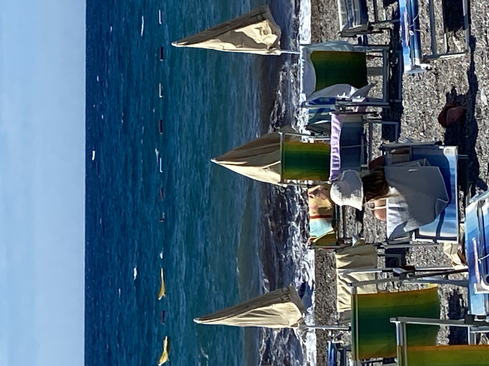 Morning beach scene at Prijevor, Montenegro resort
