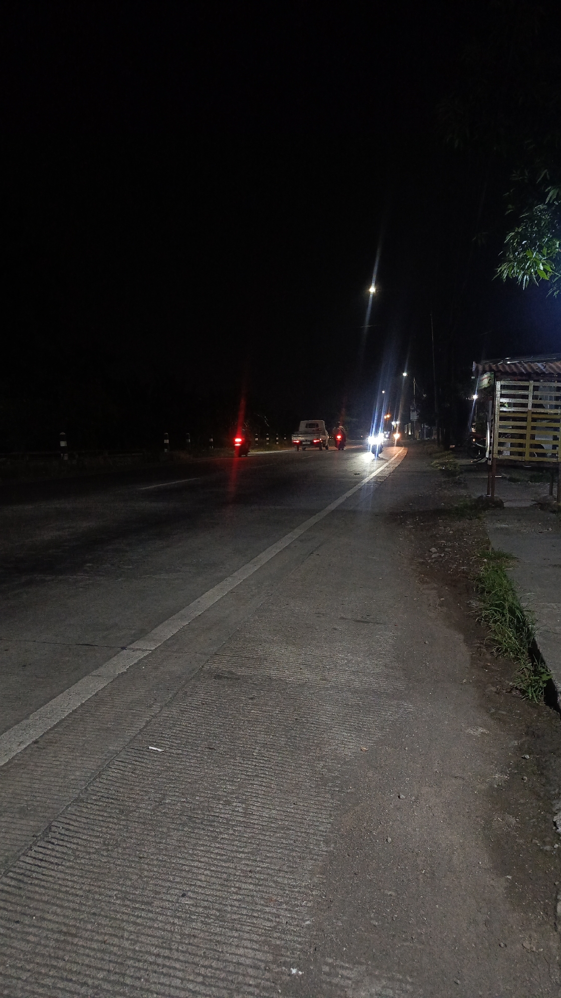 Nighttime street scenes documented in Kajeksan, Indonesia