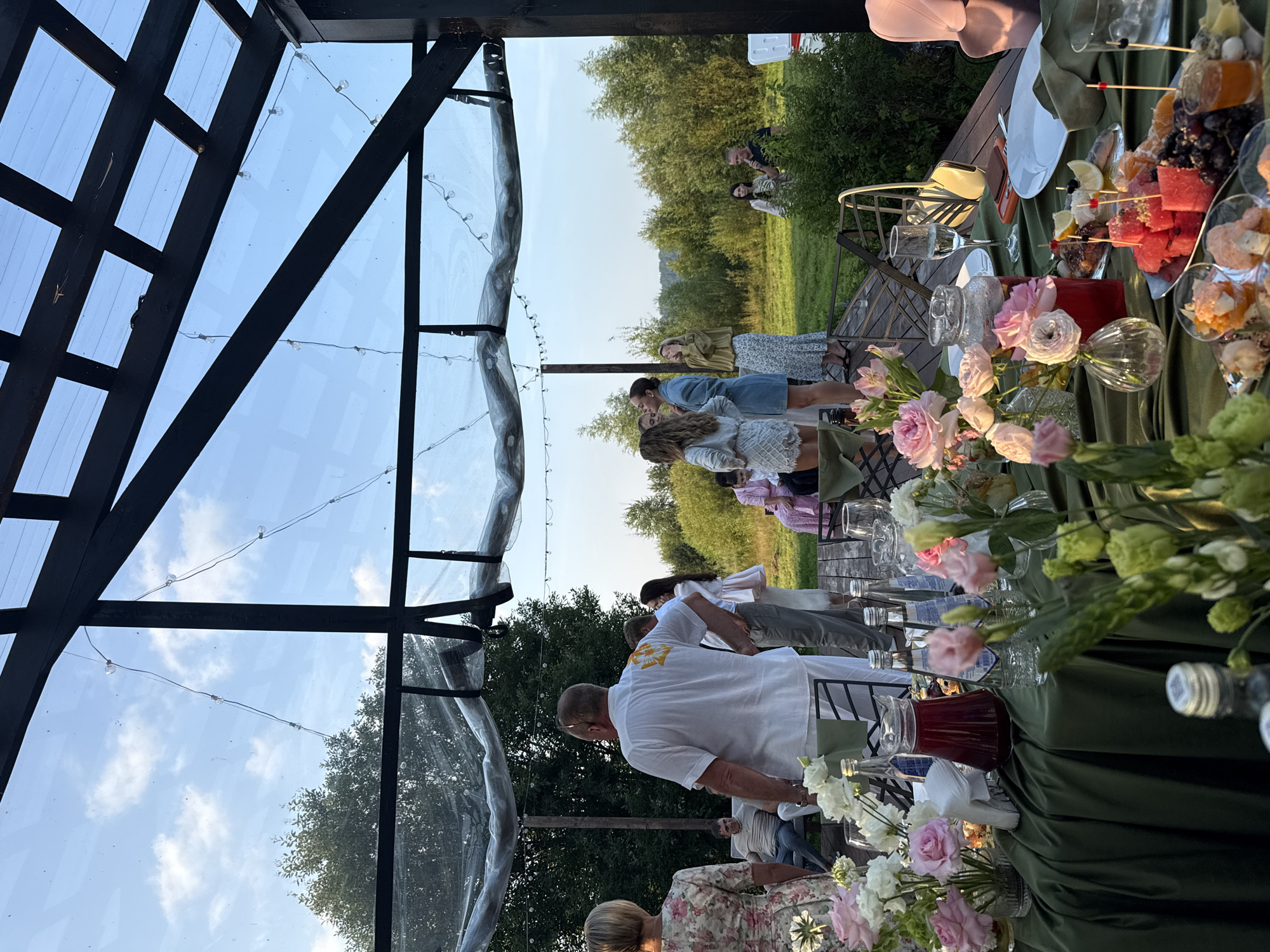 Wedding reception at a rustic outdoor venue in Svetloye, Russia