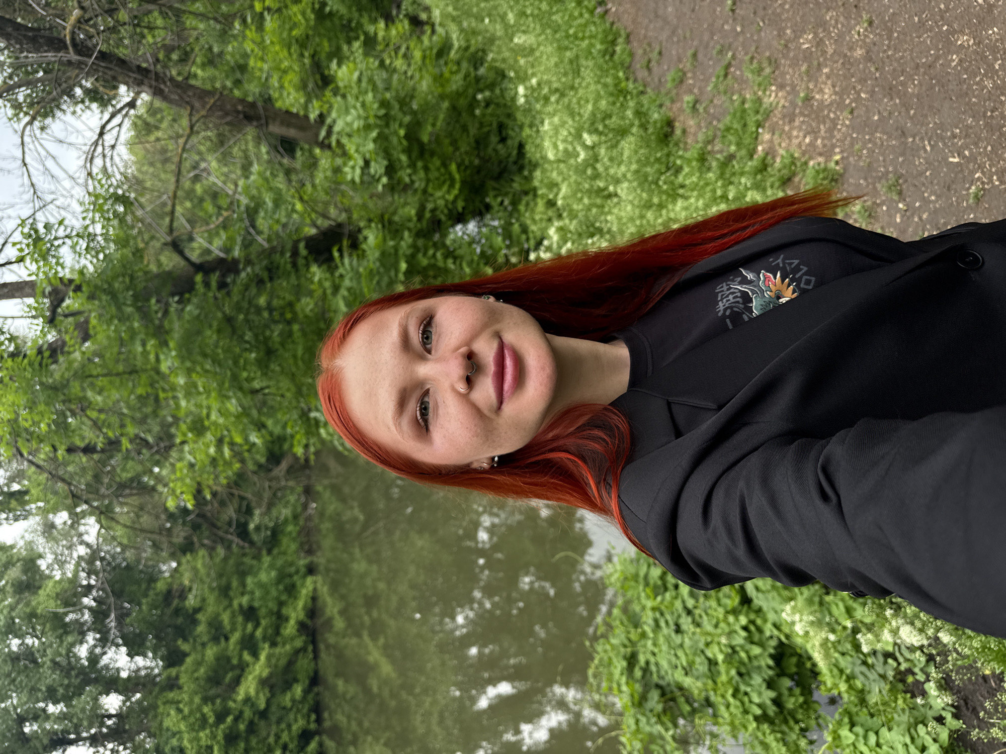Woman poses for photos in Rostov-on-Don park setting
