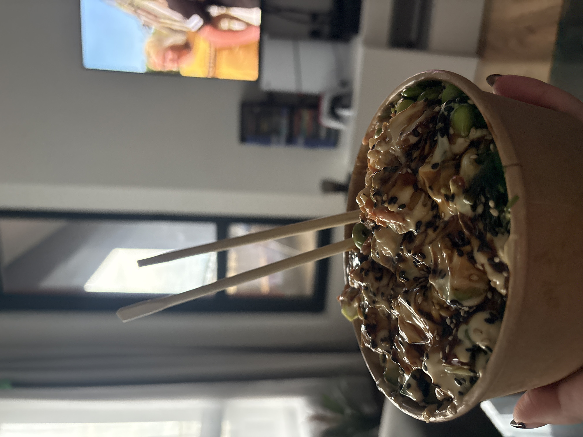 Plovdiv resident enjoys poke bowl and PlayStation gaming session