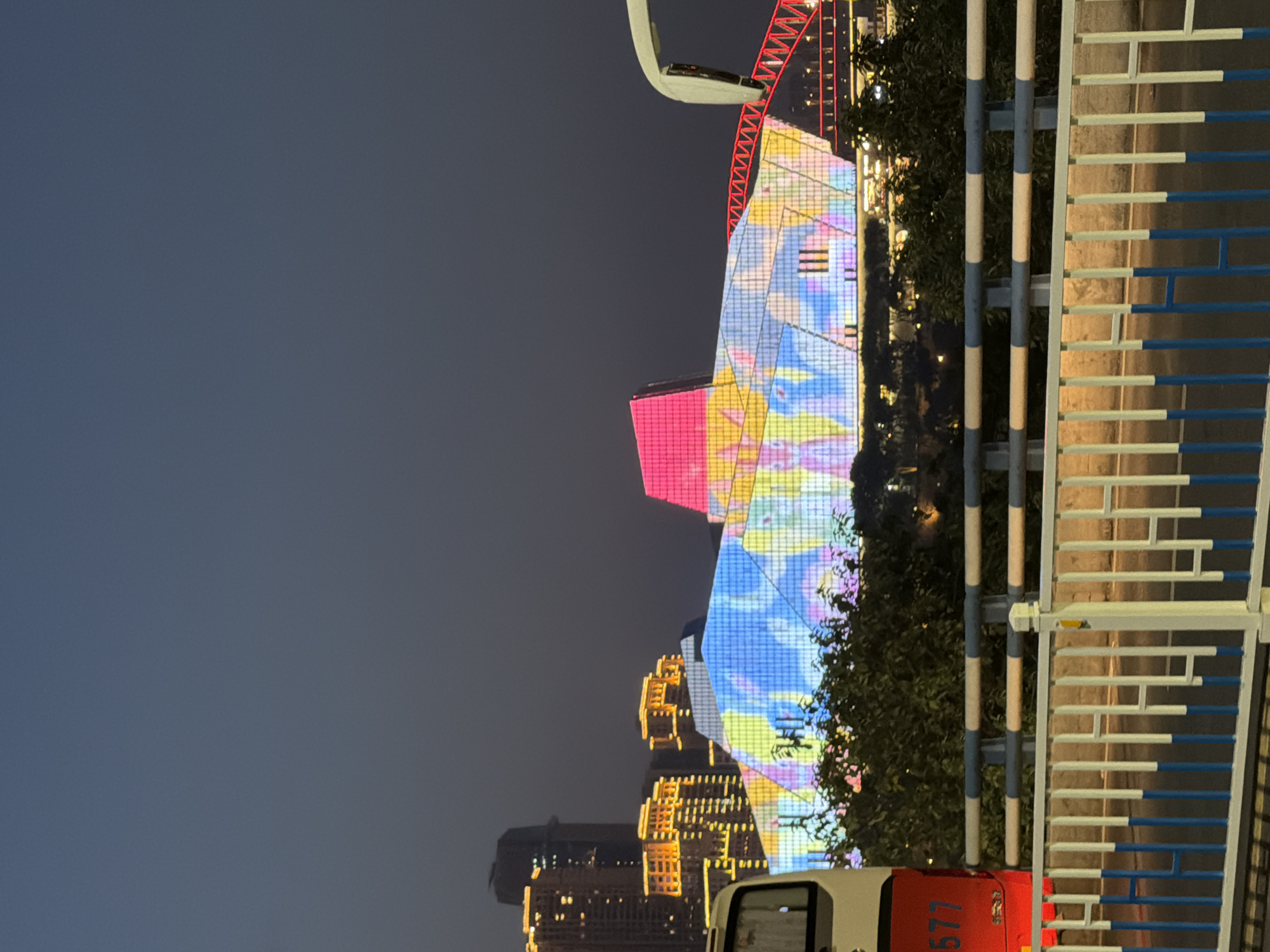 Chongqing's Yuzhong District illuminated at dusk and nightfall