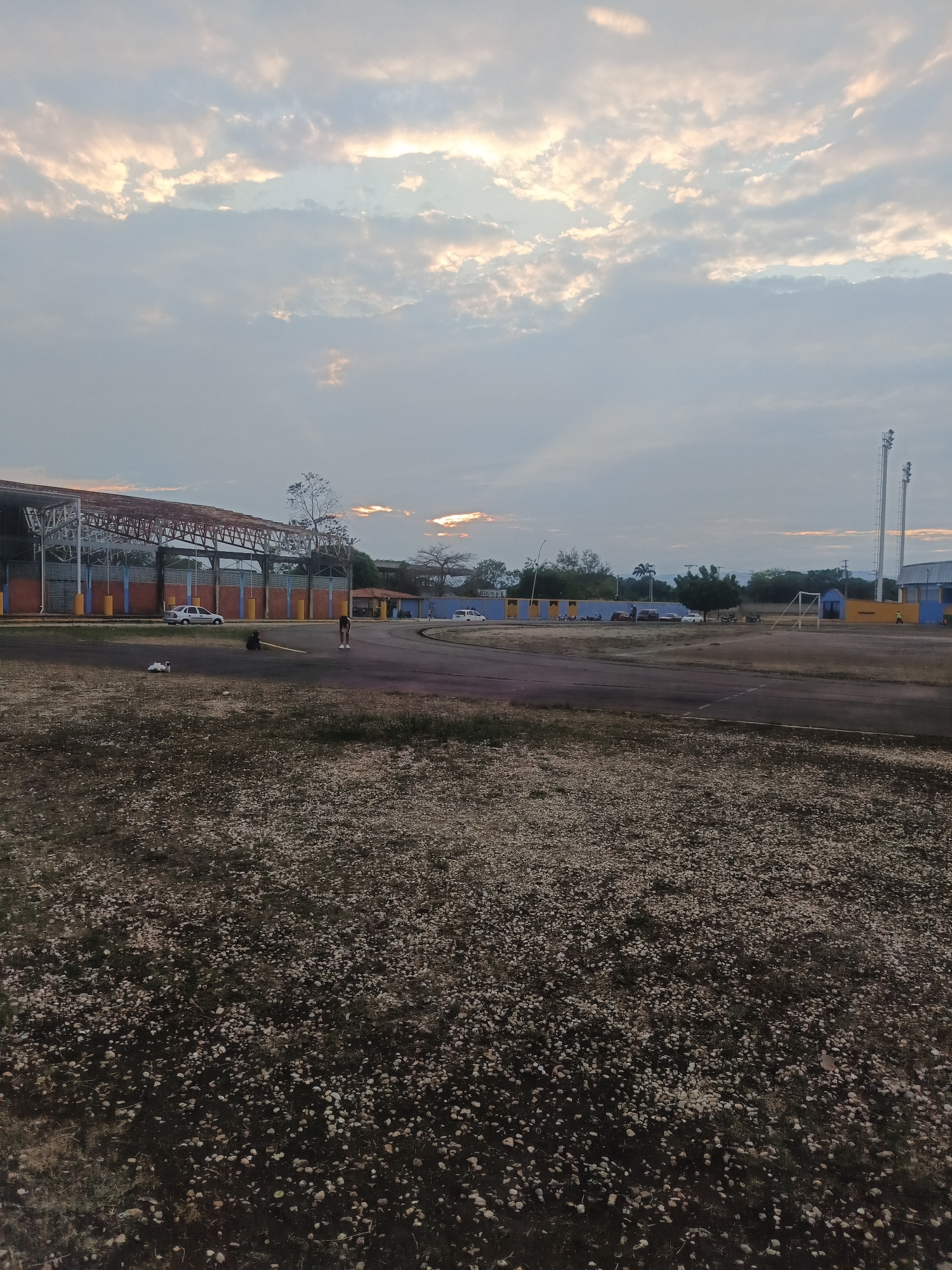 Sports complex observed at dusk in Tinaquillo, Venezuela