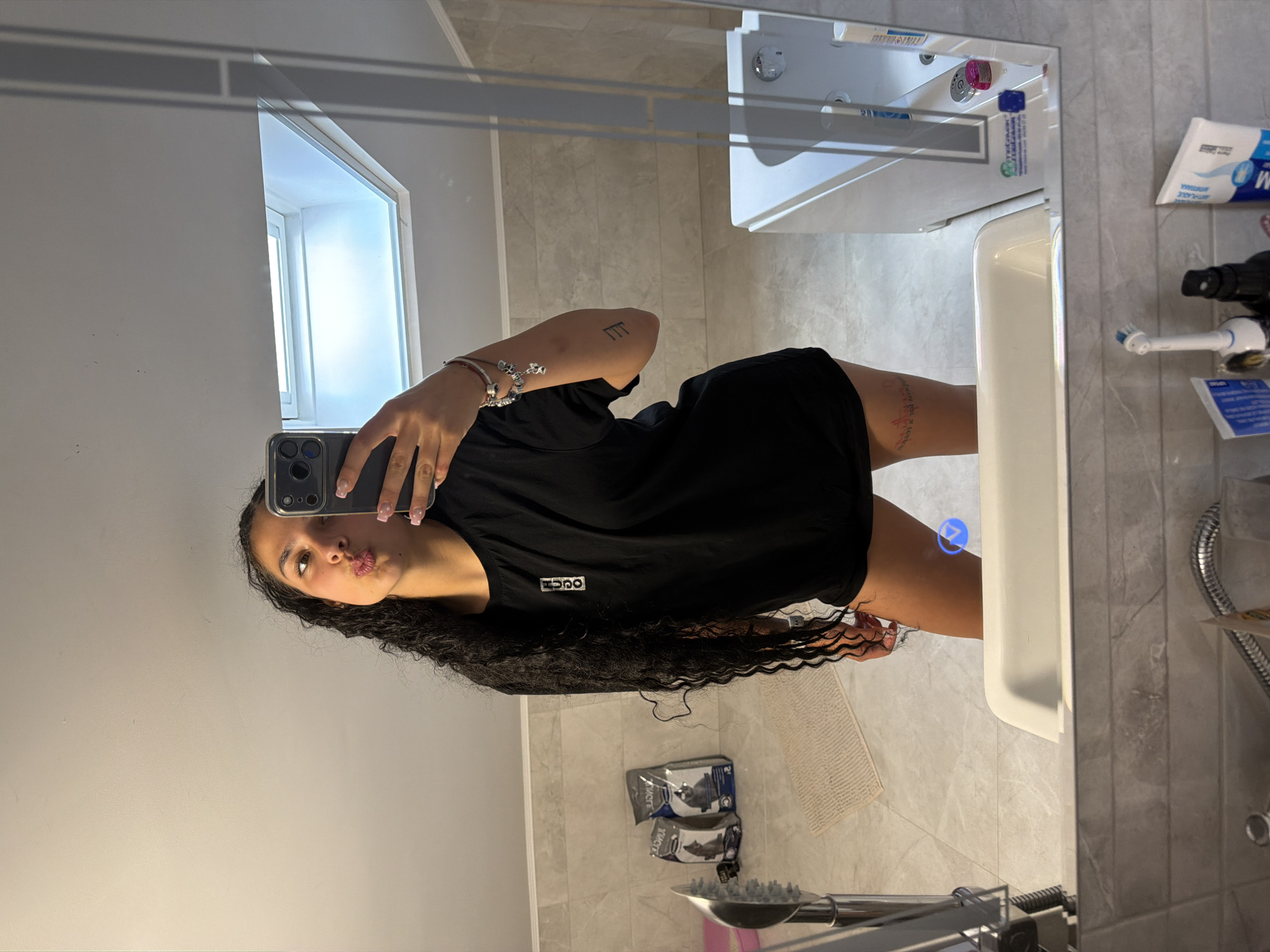 Mirror selfie moment in a Gabrovo bathroom