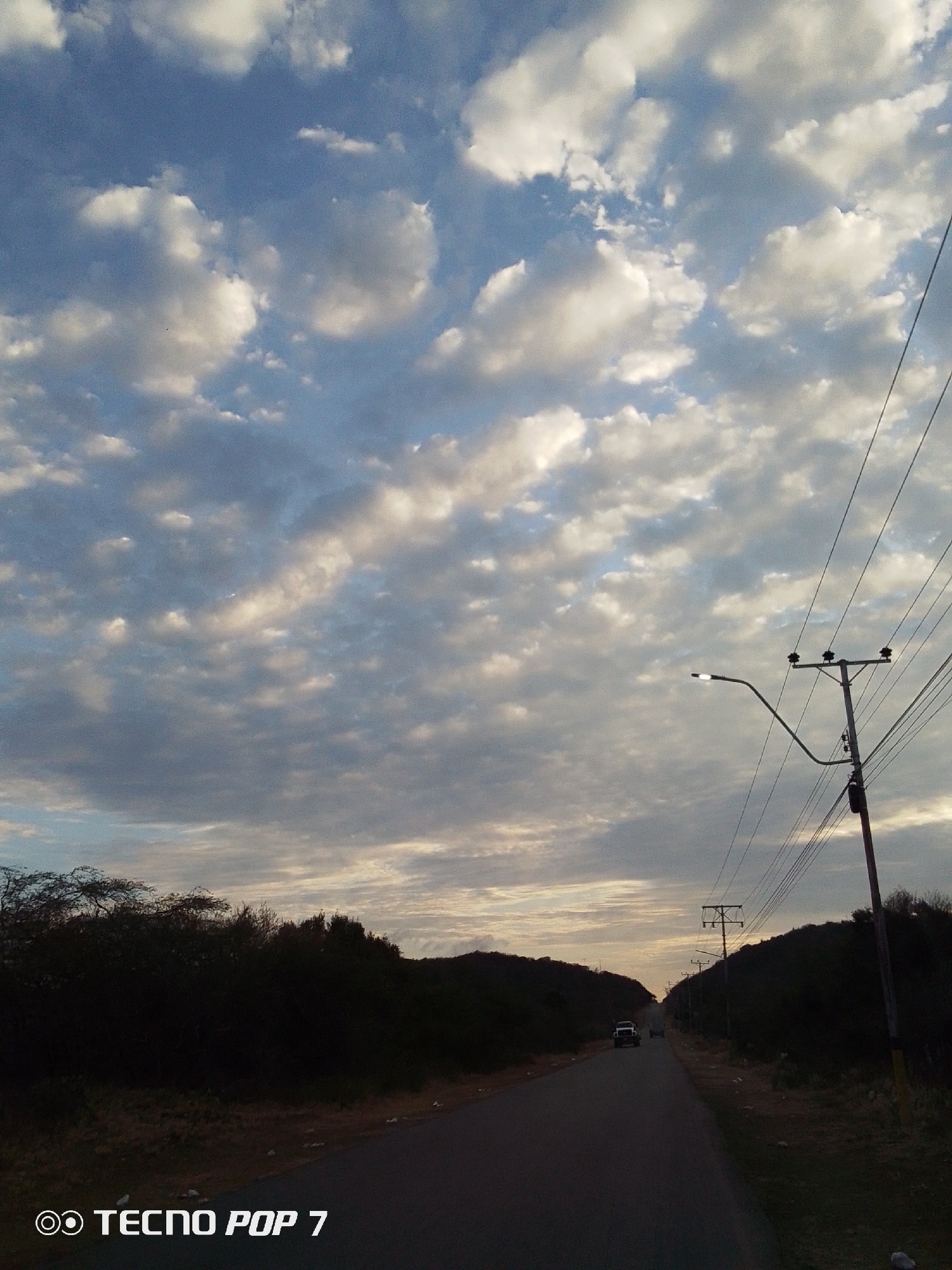 Evening clouds with sunlight captured in Altagracia, Venezuela