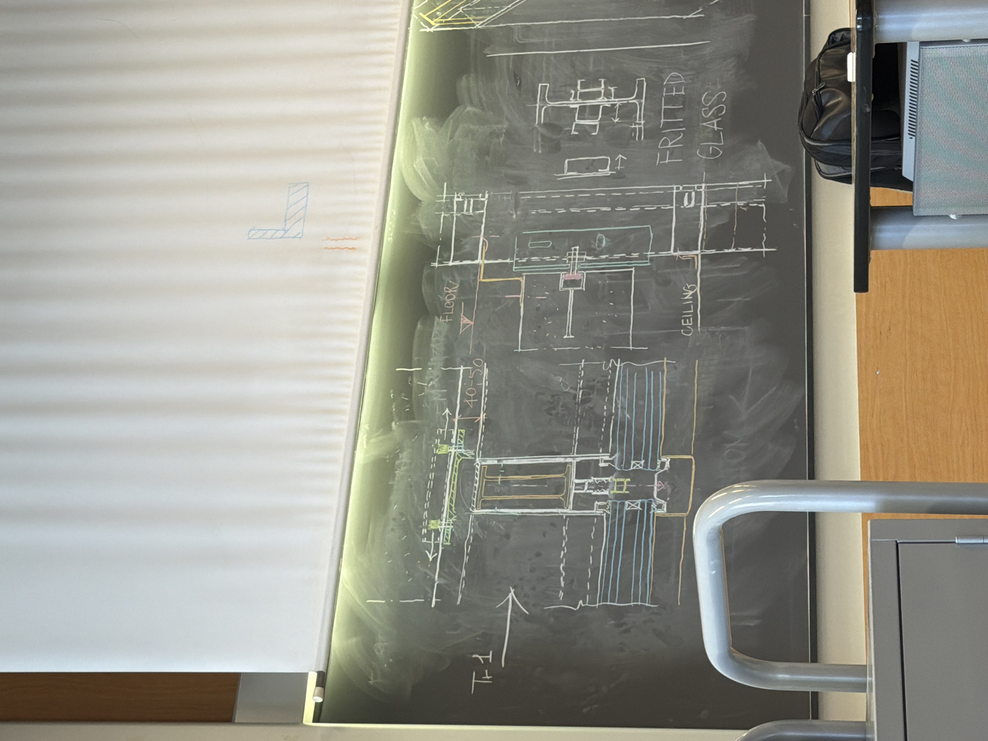 Technical diagram spotted on chalkboard in Milan classroom