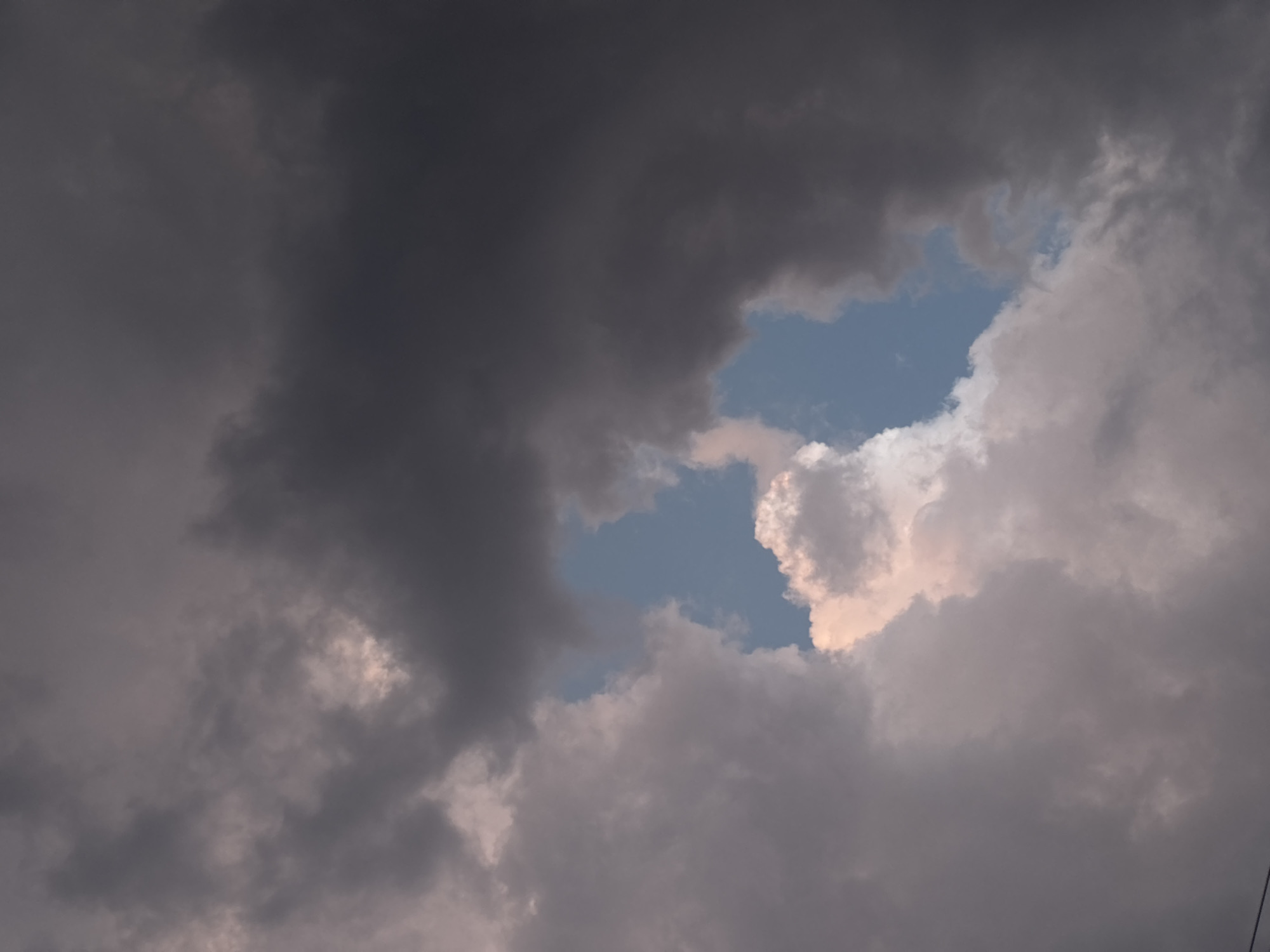 Storm clouds gather over Cholula, Mexico in early morning