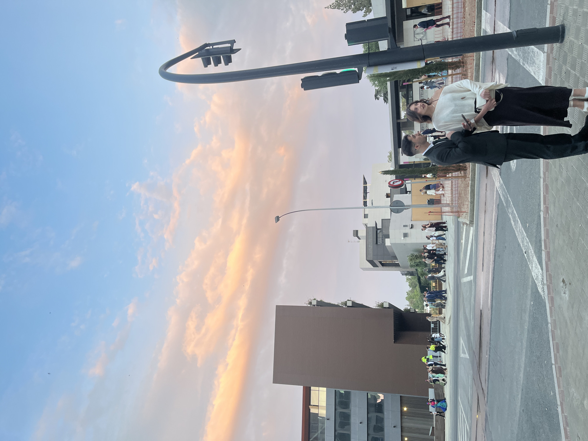 Evening street scene documented in Seville, Spain