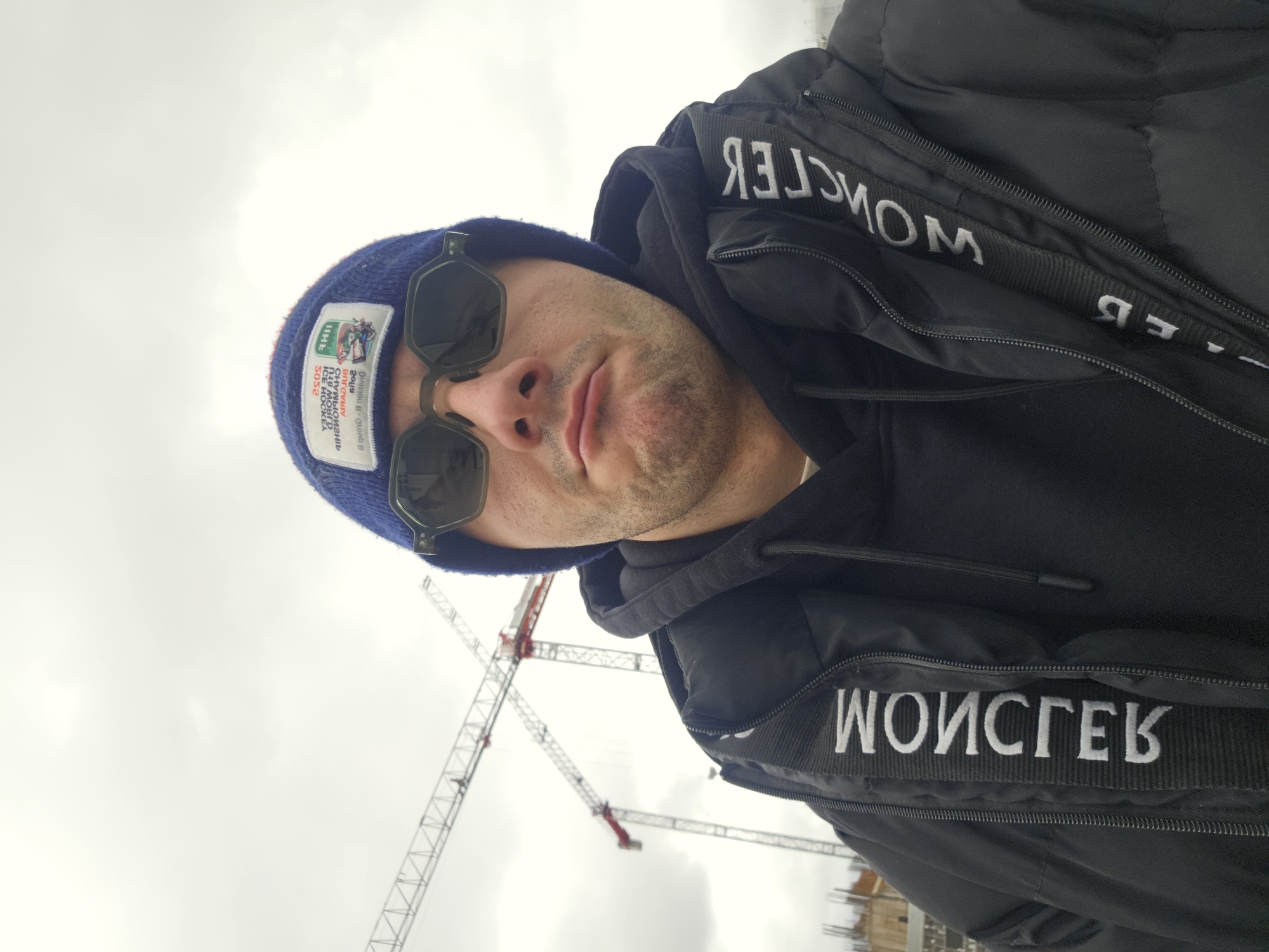 Man in winter gear spotted at Sofia construction site