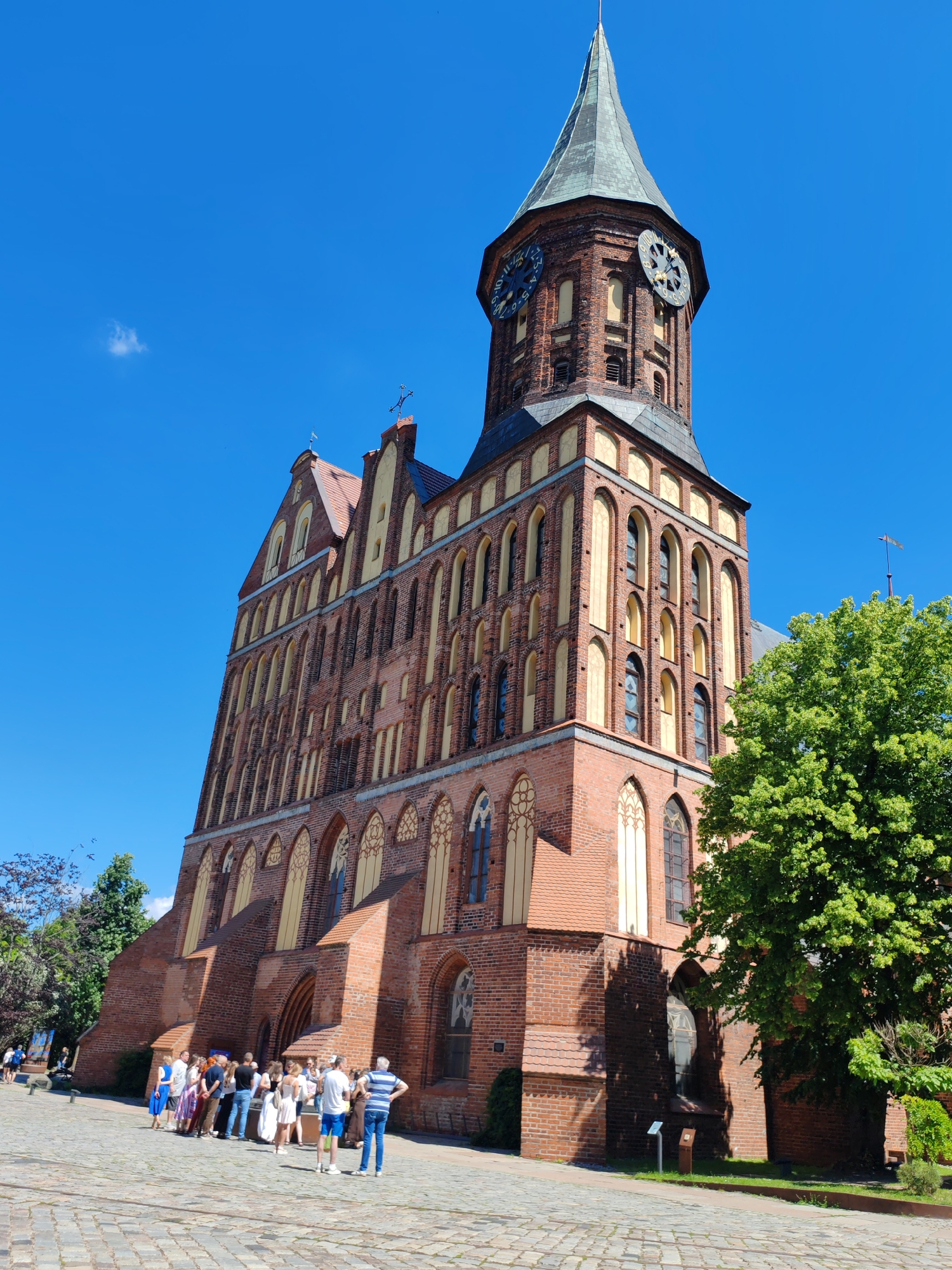 Sunny stop at Kaliningrad's Gothic cathedral